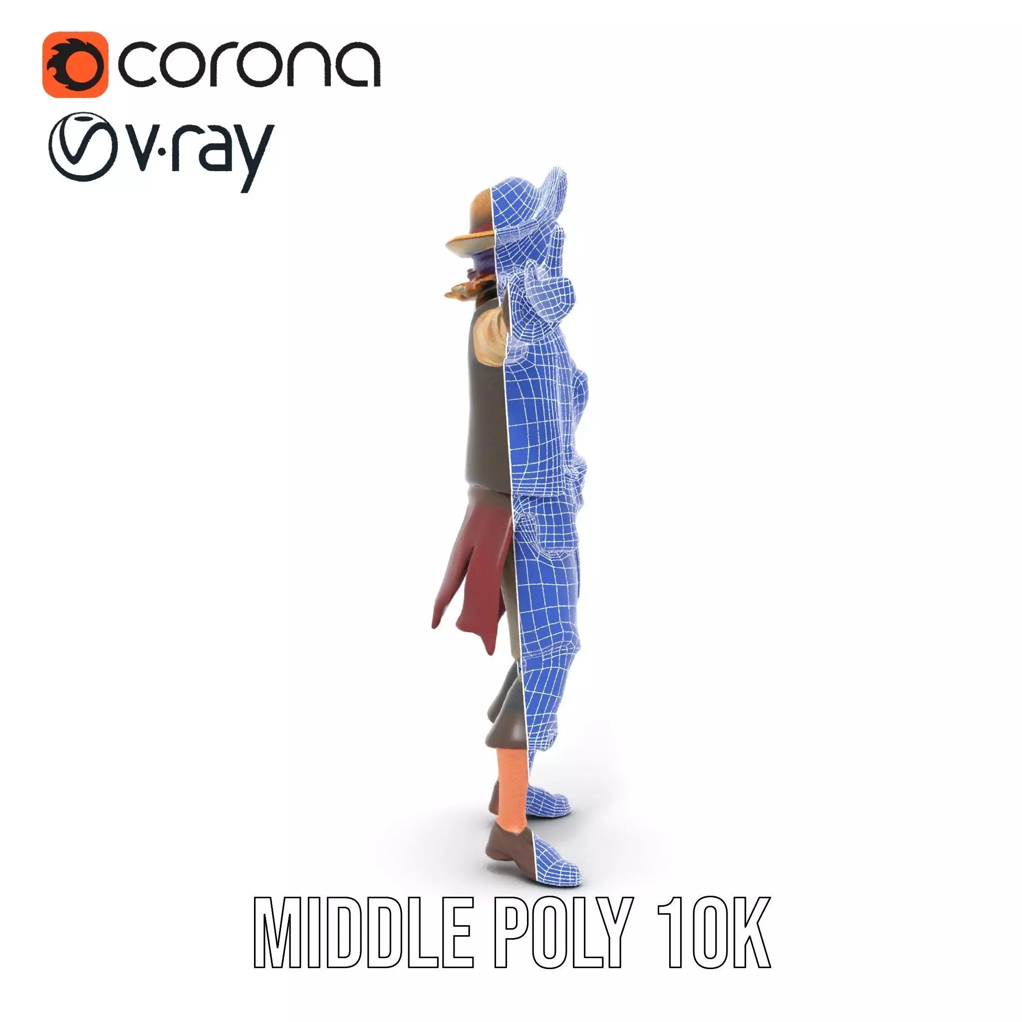 Pirate Character Model Pack with Detailed Textures Low-poly 3D model_29