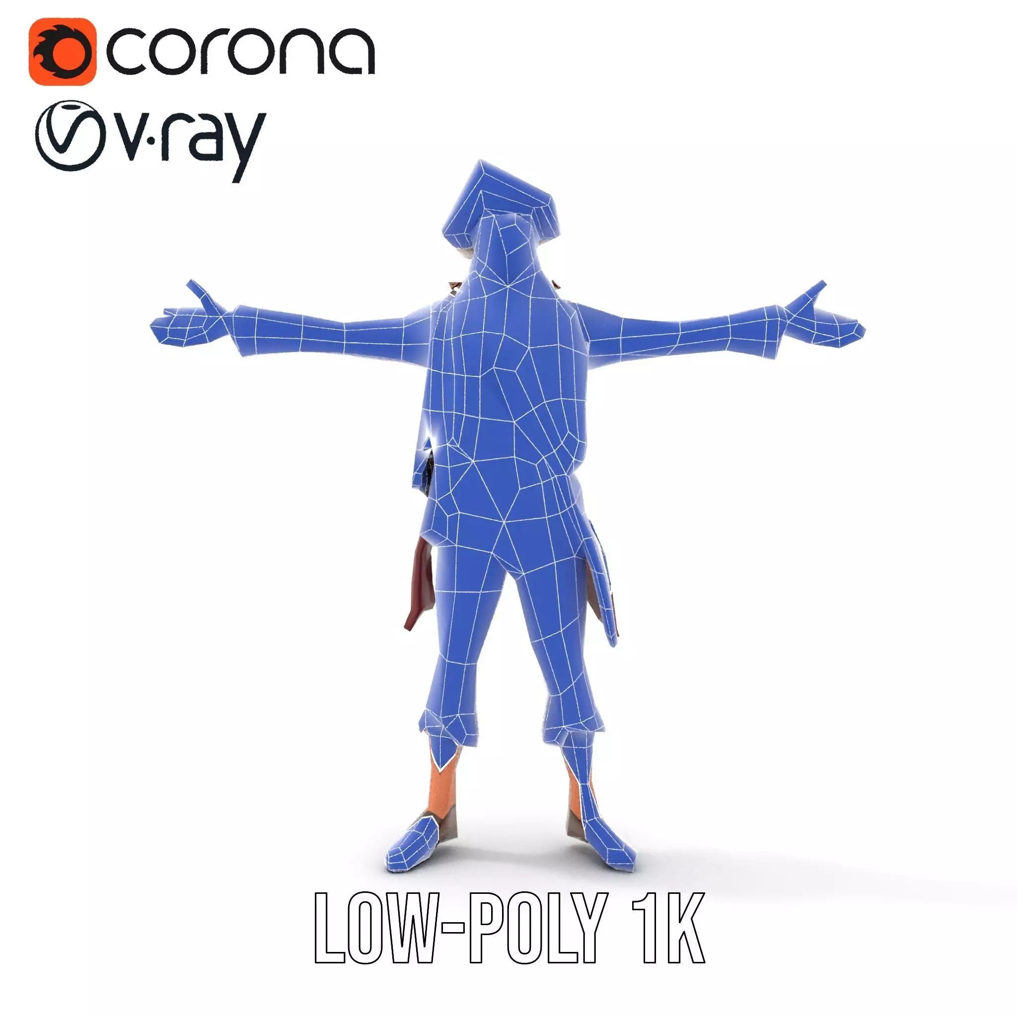 Pirate Character Model Pack with Detailed Textures Low-poly 3D model_8