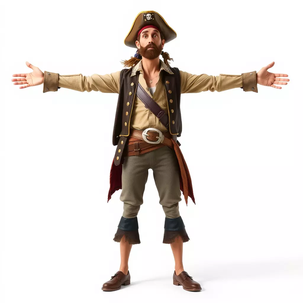 Pirate Character Model Pack with Detailed Textures Low-poly 3D model_2