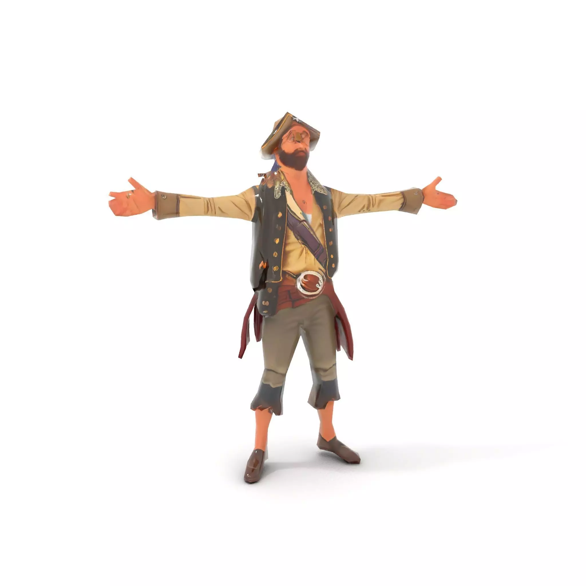 Pirate Character Model Pack with Detailed Textures Low-poly 3D model_14
