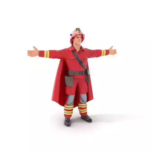 Firefighter Character Model Pack with Detailed Gear Low-poly 3D model