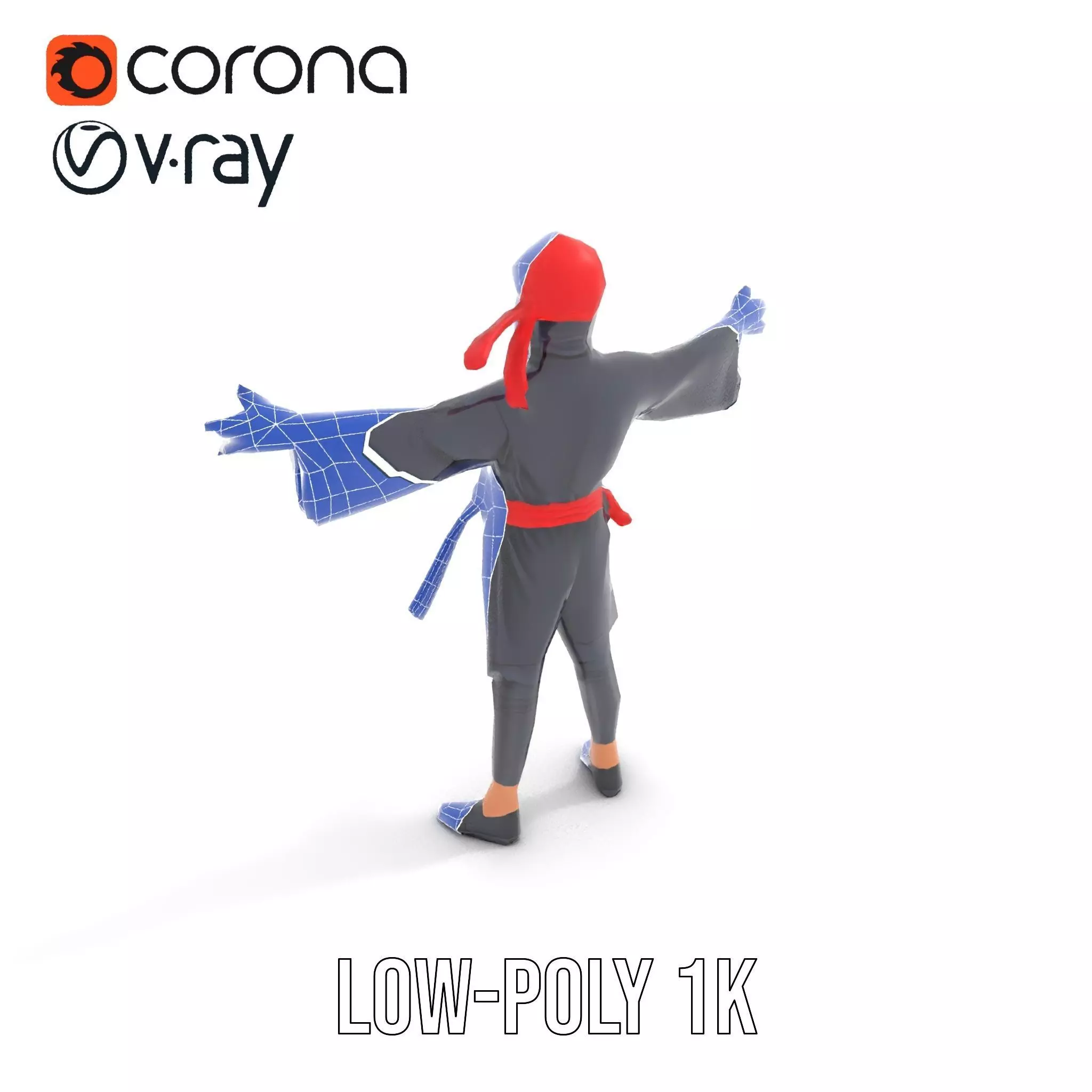 Ninja Character Model Pack with PBR Textures Low-poly 3D model_31