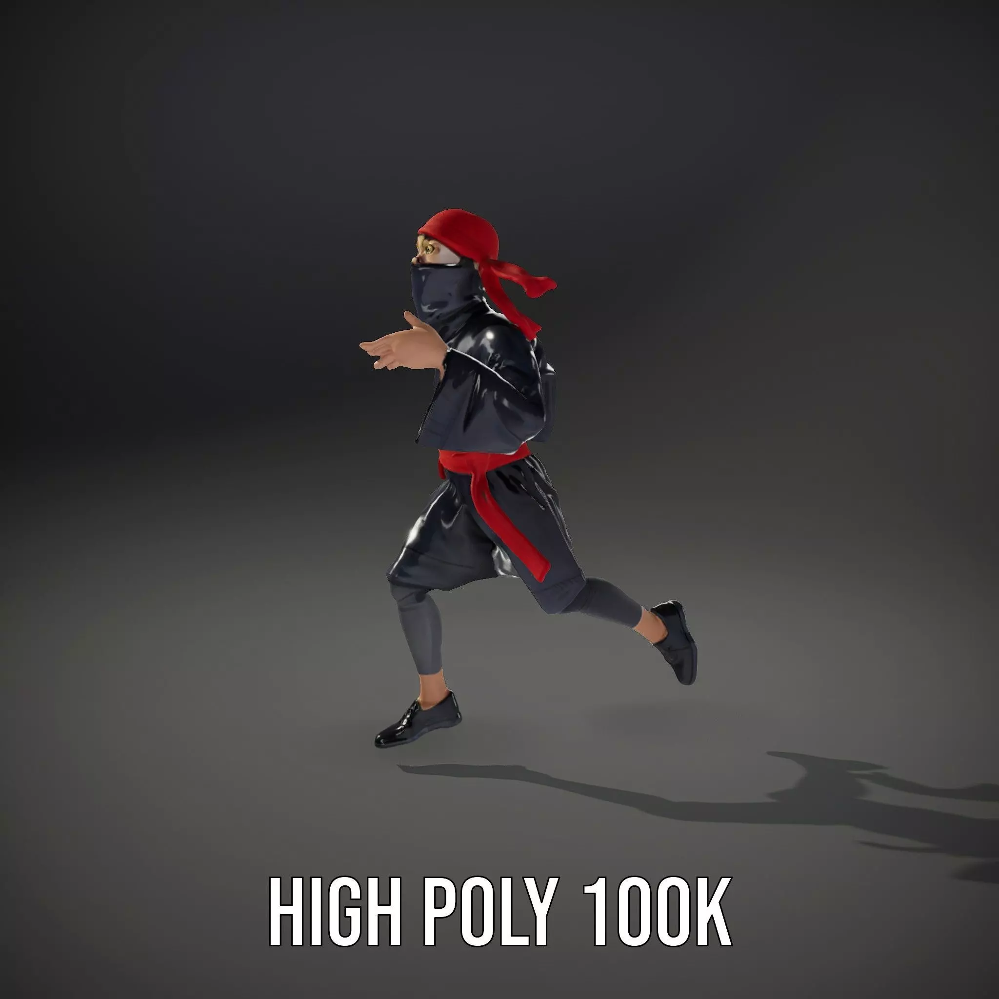 Ninja Character Model Pack with PBR Textures Low-poly 3D model_20