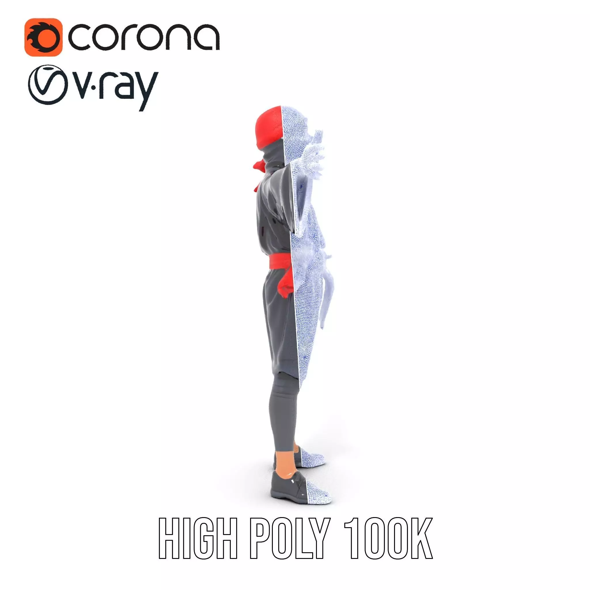 Ninja Character Model Pack with PBR Textures Low-poly 3D model_33