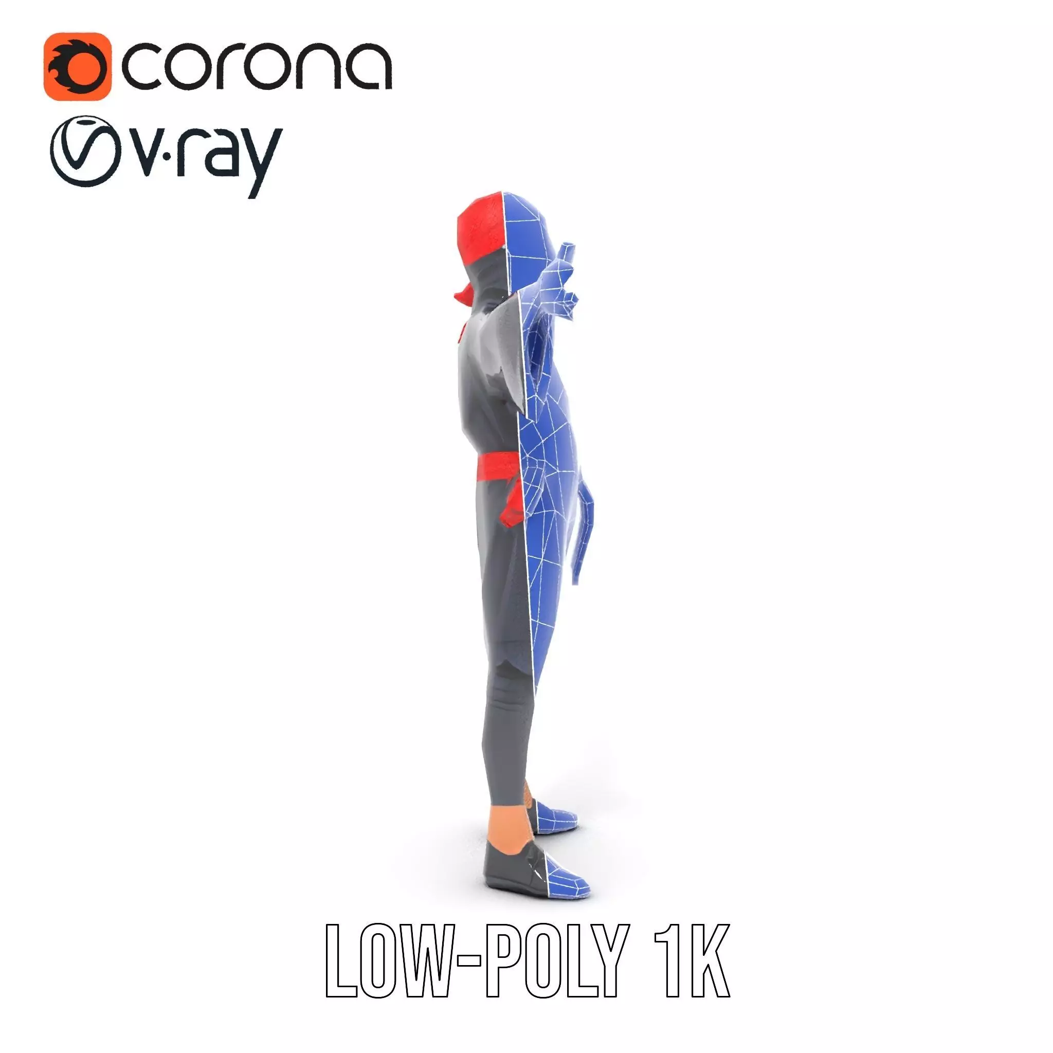 Ninja Character Model Pack with PBR Textures Low-poly 3D model_28