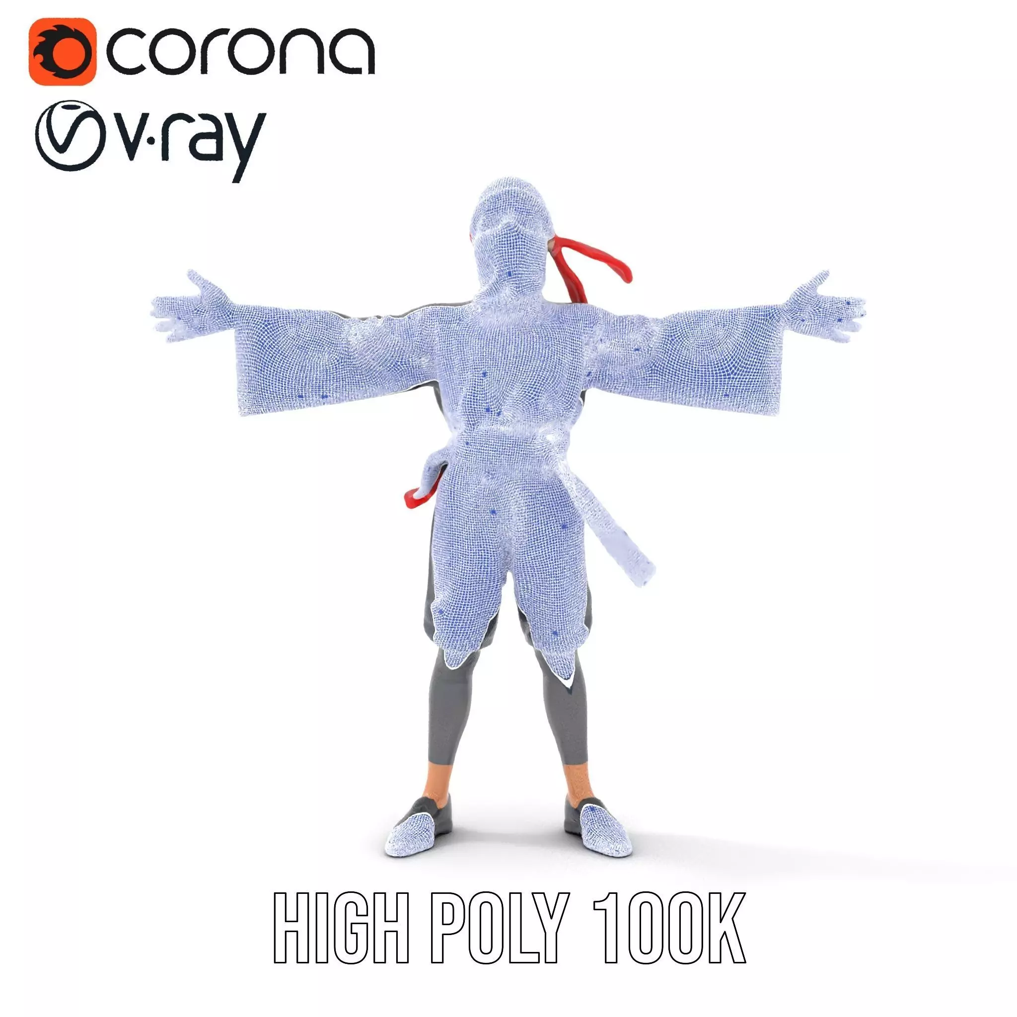 Ninja Character Model Pack with PBR Textures Low-poly 3D model_34