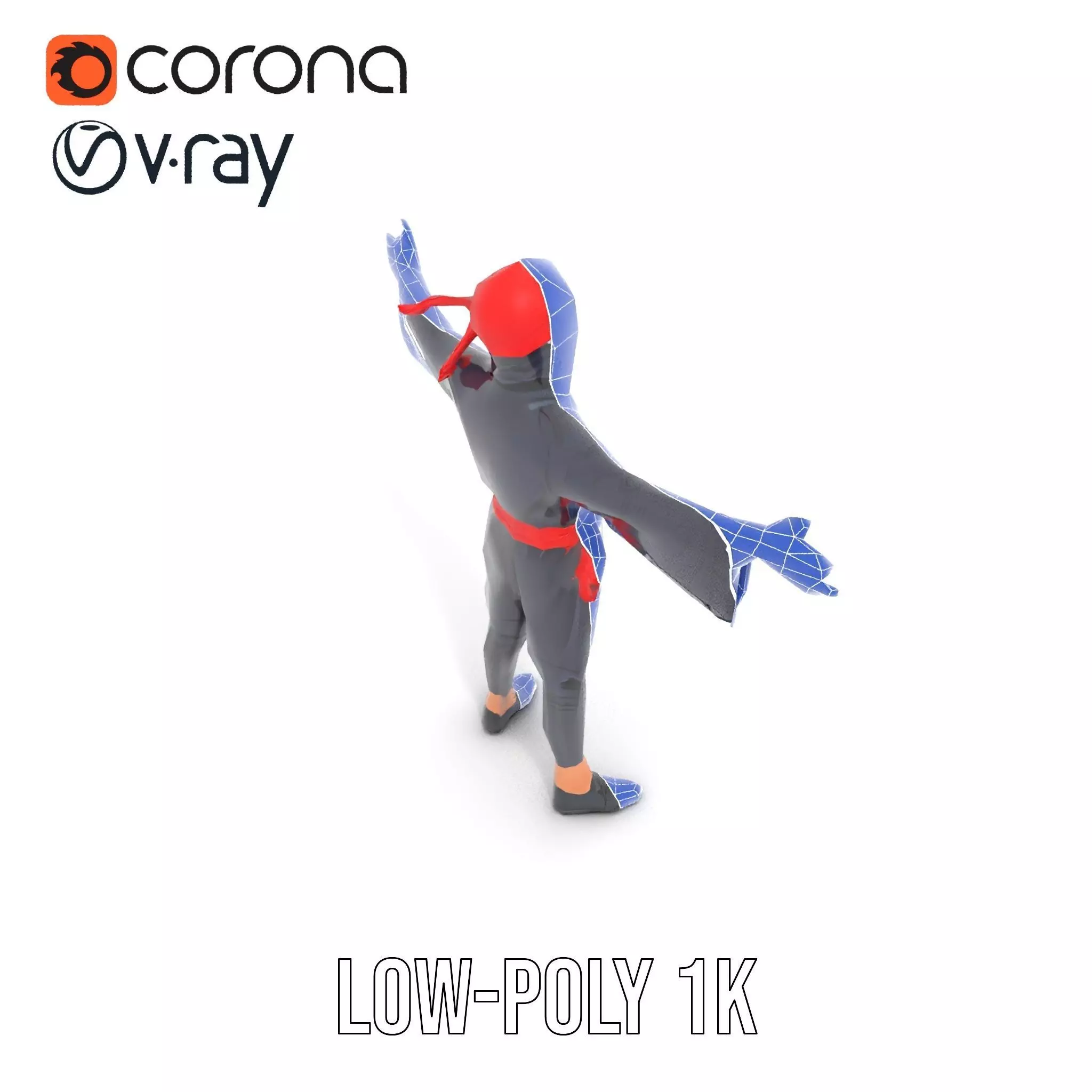 Ninja Character Model Pack with PBR Textures Low-poly 3D model_22