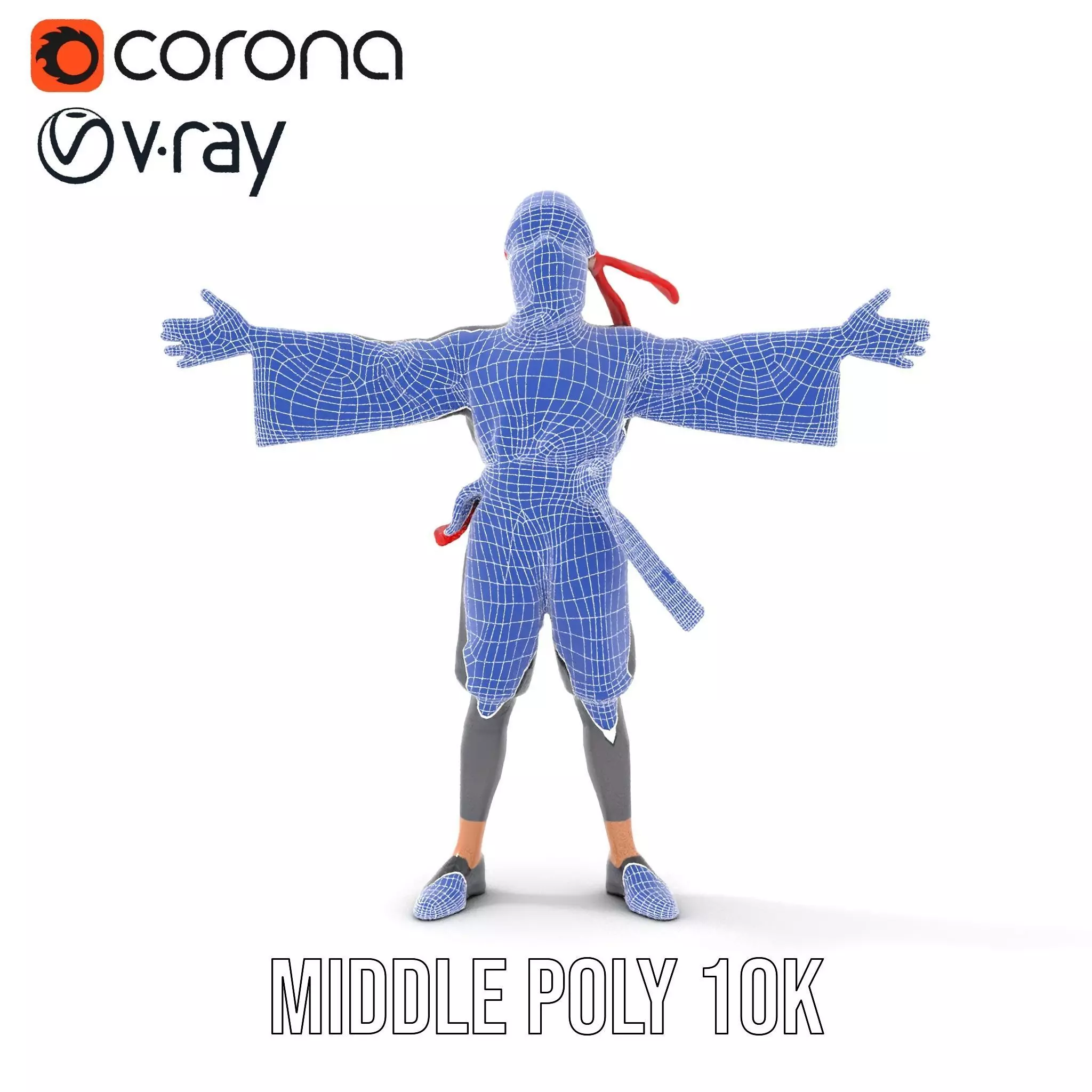 Ninja Character Model Pack with PBR Textures Low-poly 3D model_30