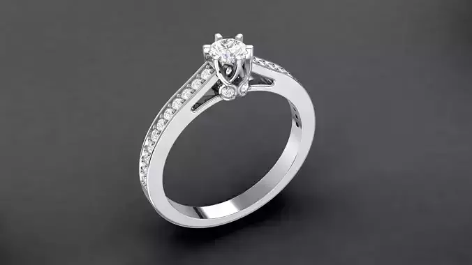 Engagement Ring Round 4mm Diamond 0014