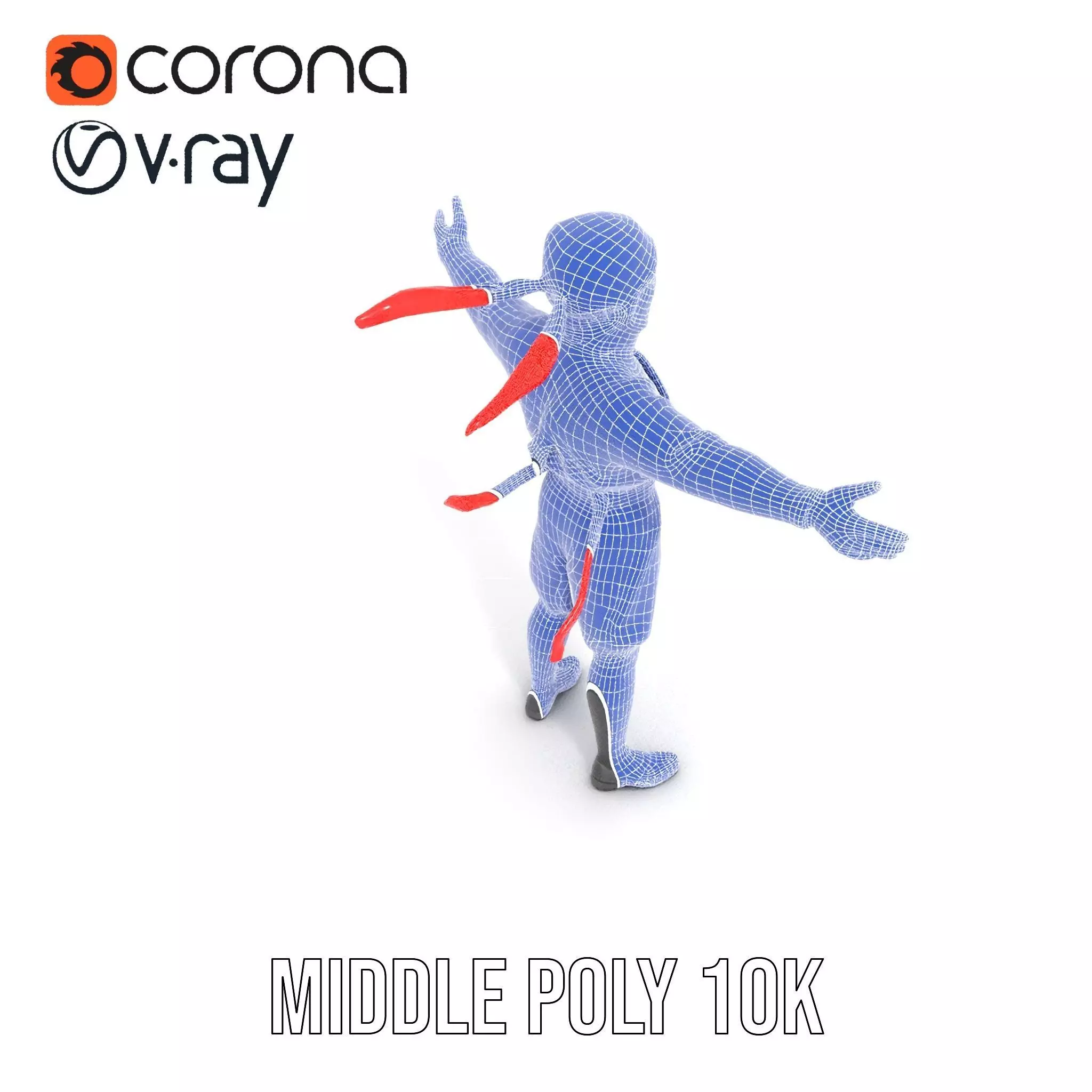 Ninja Character Model Pack with Black Outfit Low-poly 3D model_29