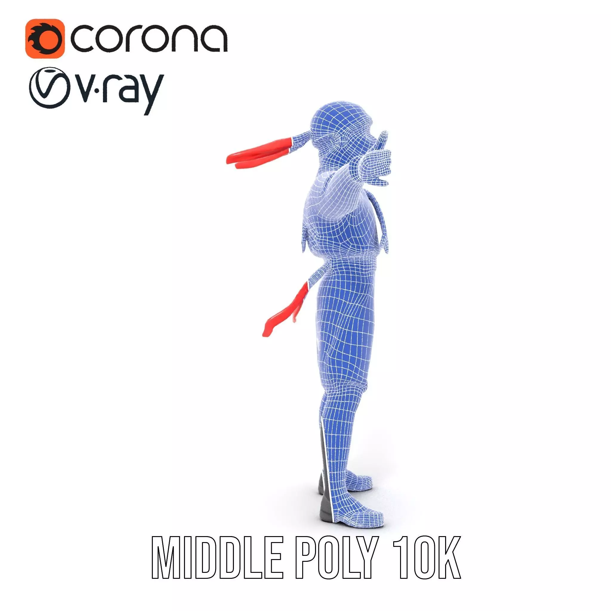 Ninja Character Model Pack with Black Outfit Low-poly 3D model_20