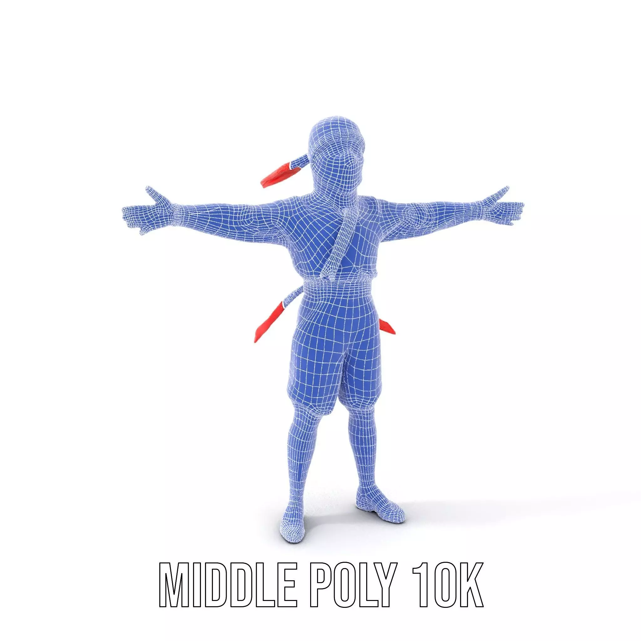 Ninja Character Model Pack with Black Outfit Low-poly 3D model_12