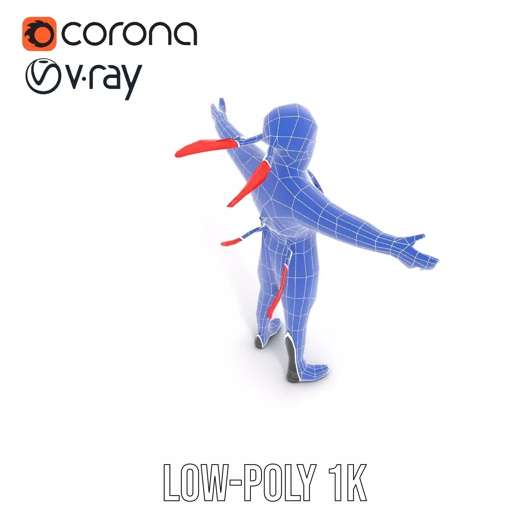 Ninja Character Model Pack with Black Outfit Low-poly 3D model_16