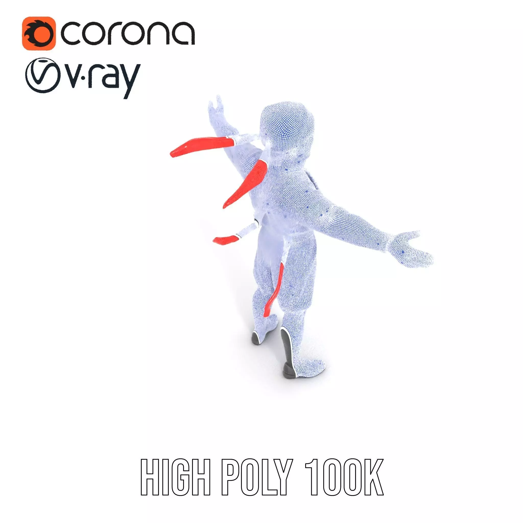 Ninja Character Model Pack with Black Outfit Low-poly 3D model_32