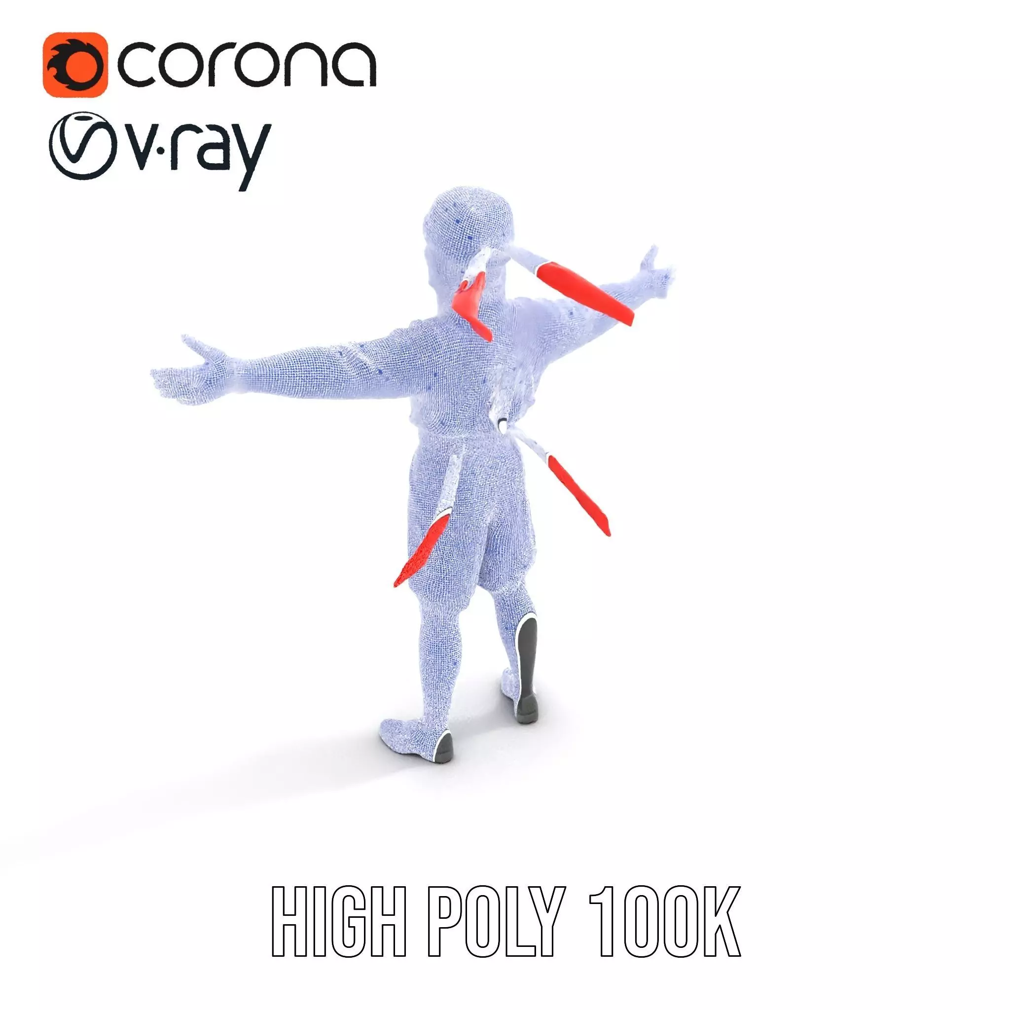 Ninja Character Model Pack with Black Outfit Low-poly 3D model_31