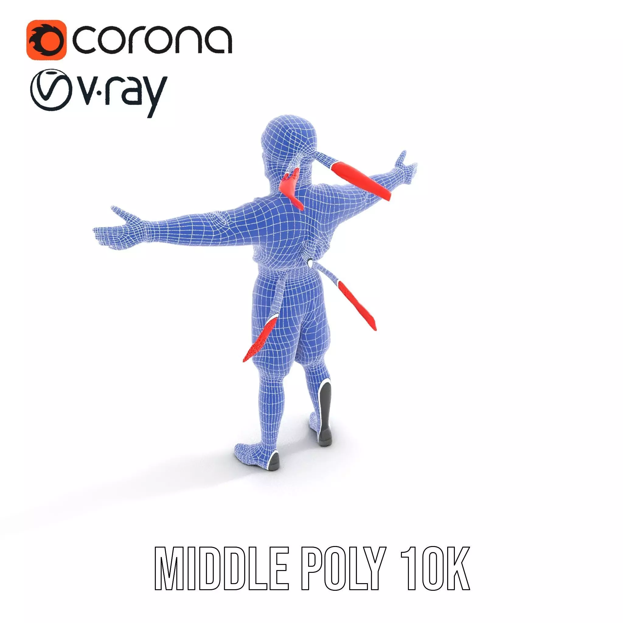 Ninja Character Model Pack with Black Outfit Low-poly 3D model_18