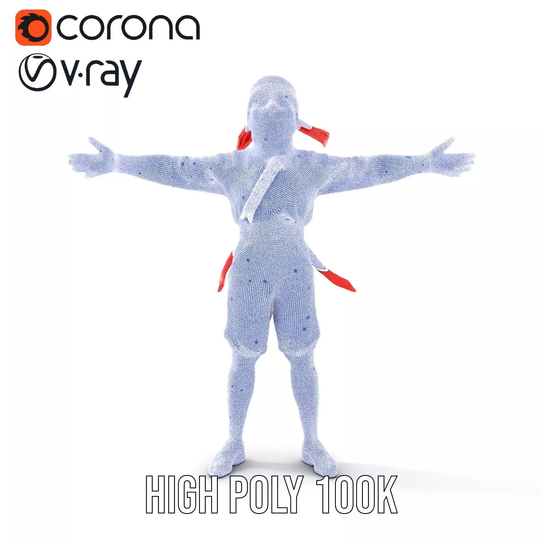 Ninja Character Model Pack with Black Outfit Low-poly 3D model_33