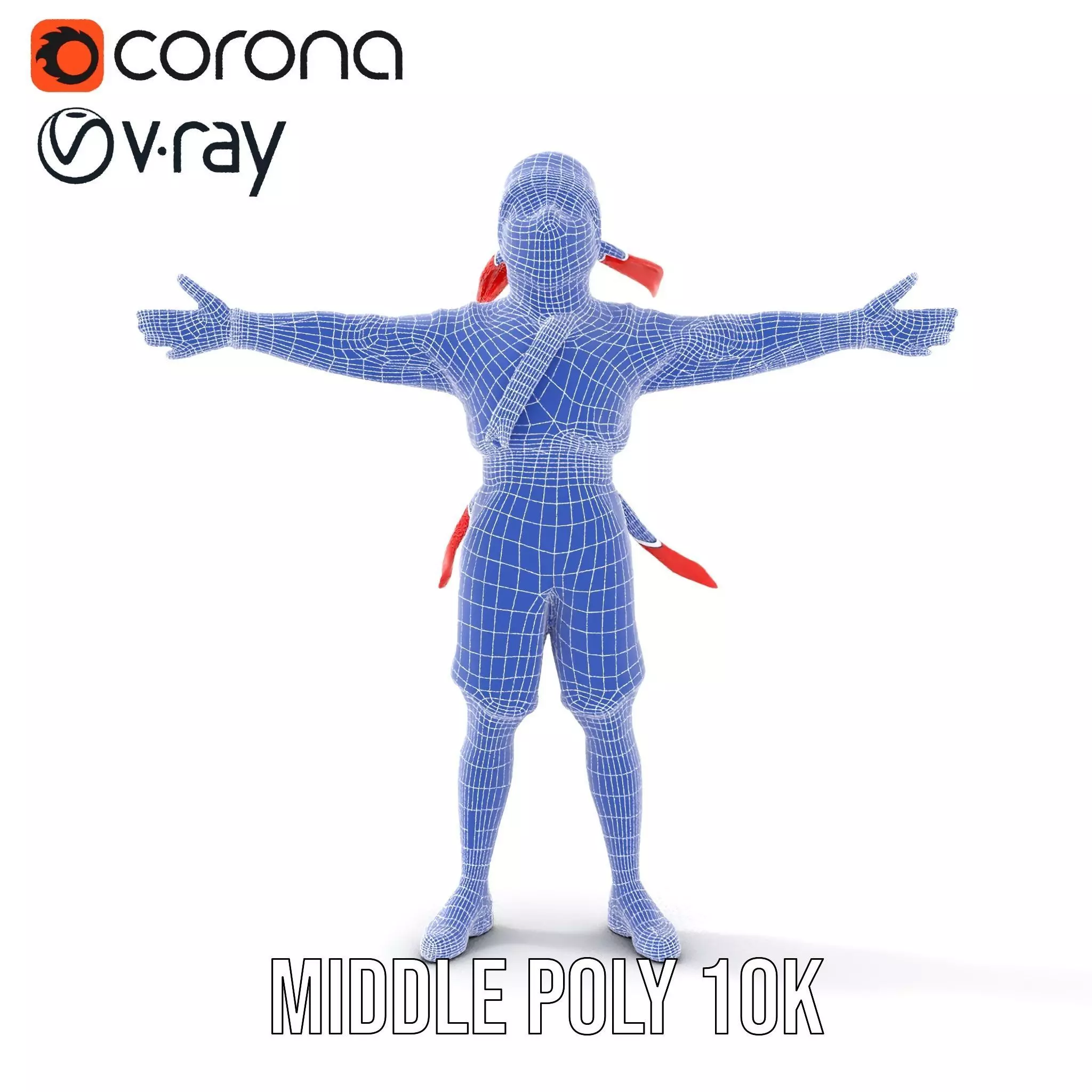 Ninja Character Model Pack with Black Outfit Low-poly 3D model_26