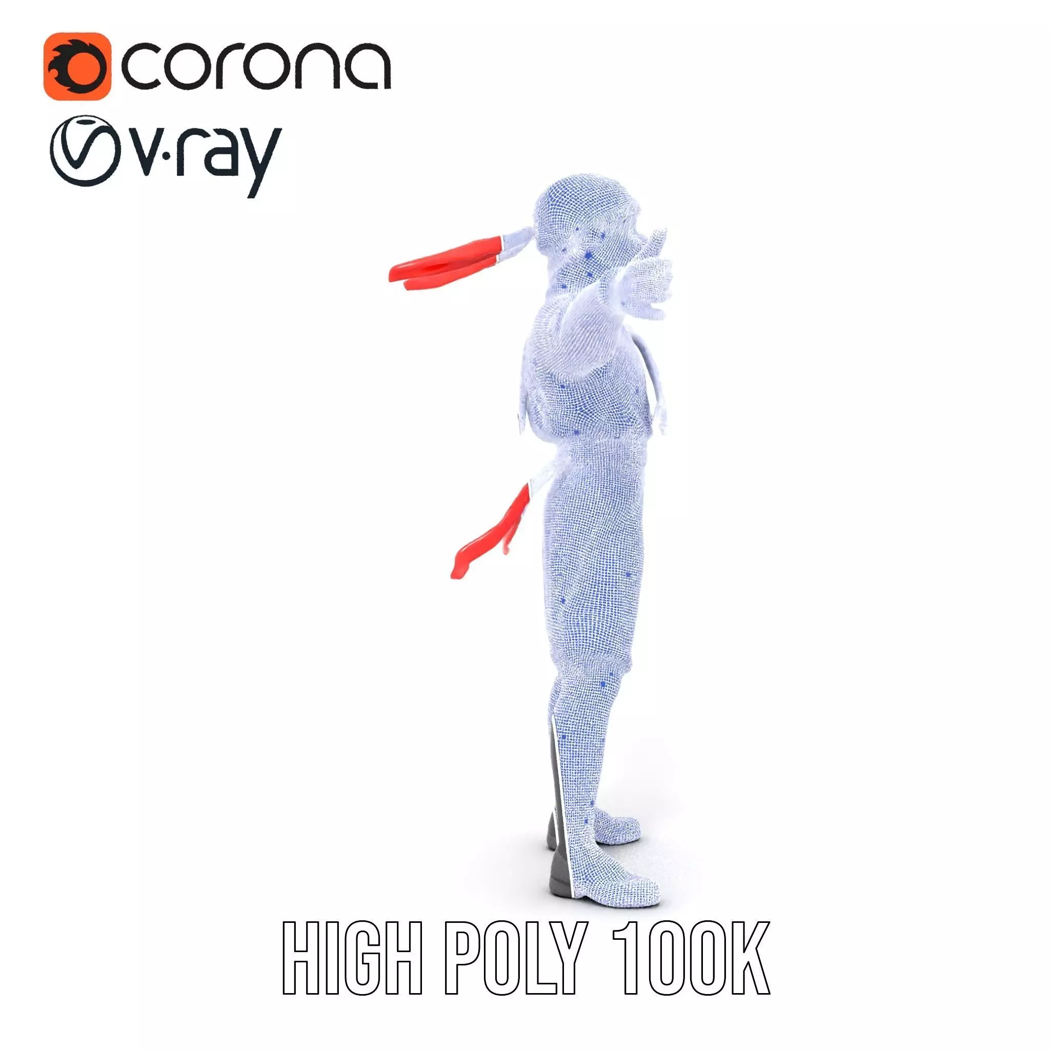 Ninja Character Model Pack with Black Outfit Low-poly 3D model_34