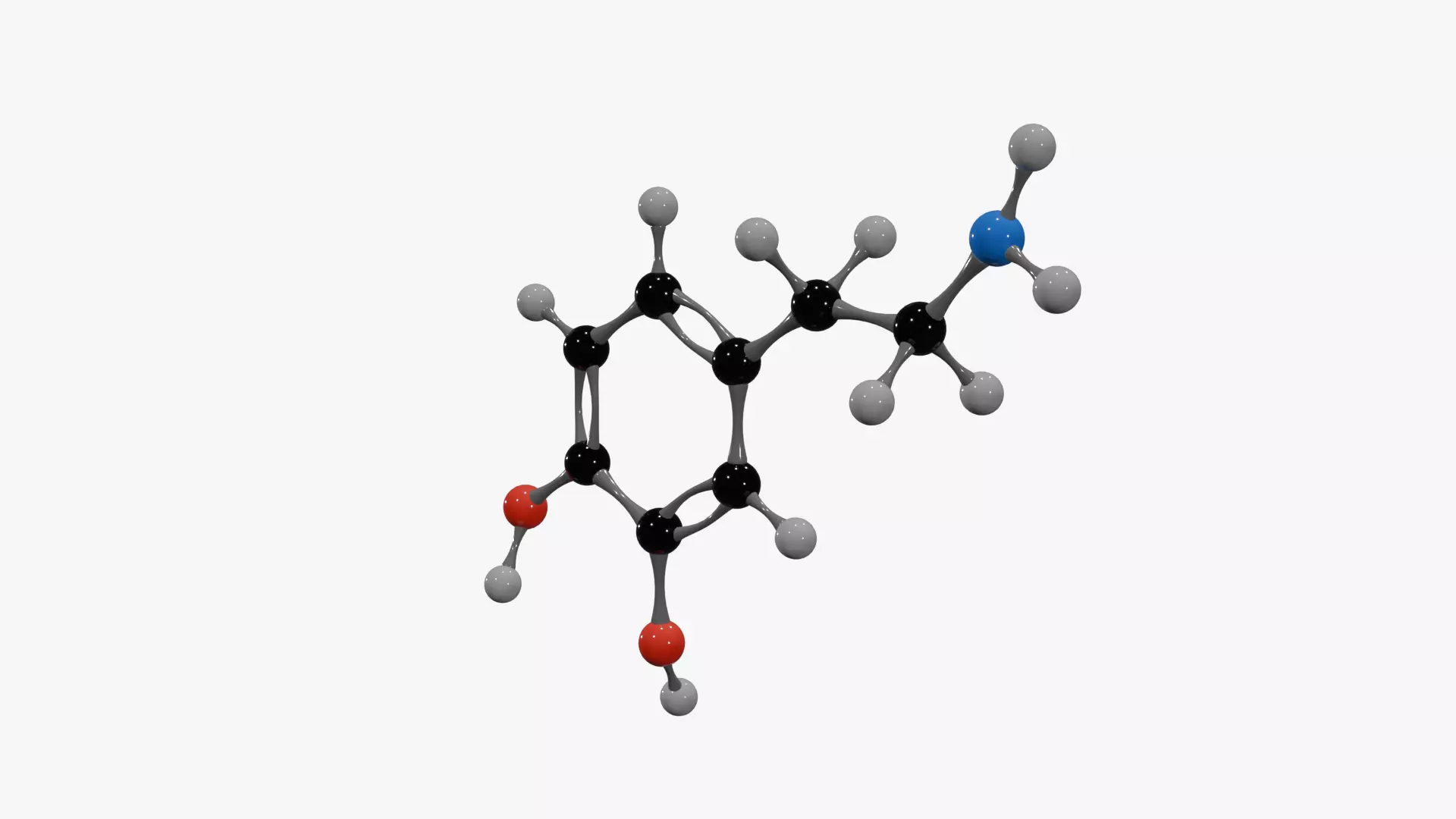 Dopamine Molecule Low-poly 3D model_2