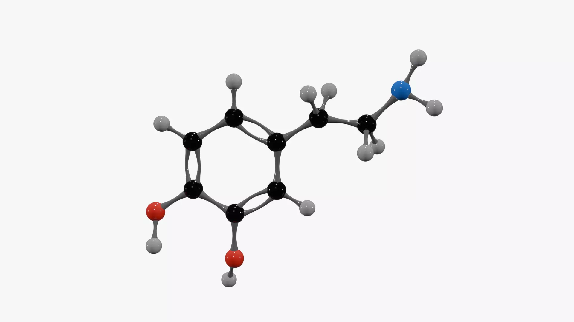 Dopamine Molecule Low-poly 3D model_1