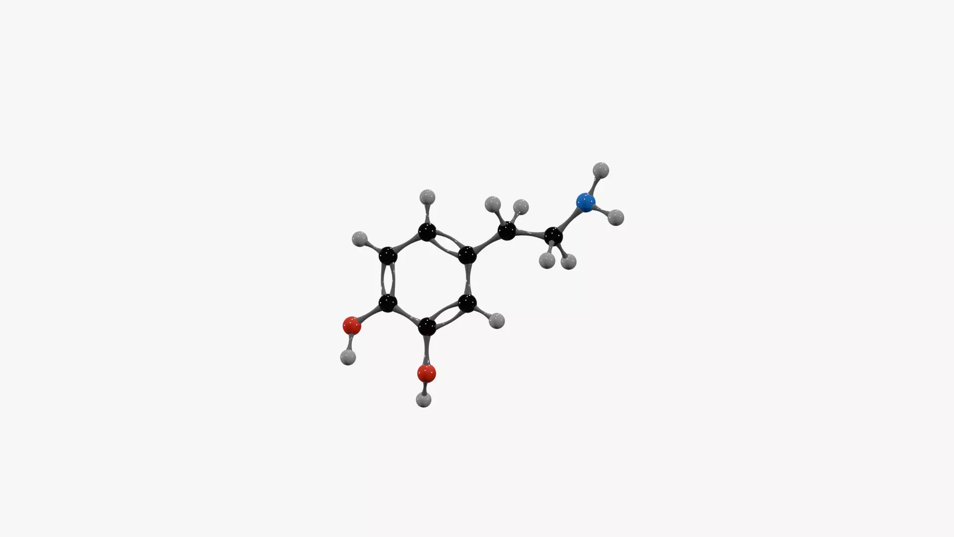 Dopamine Molecule Low-poly 3D model_8