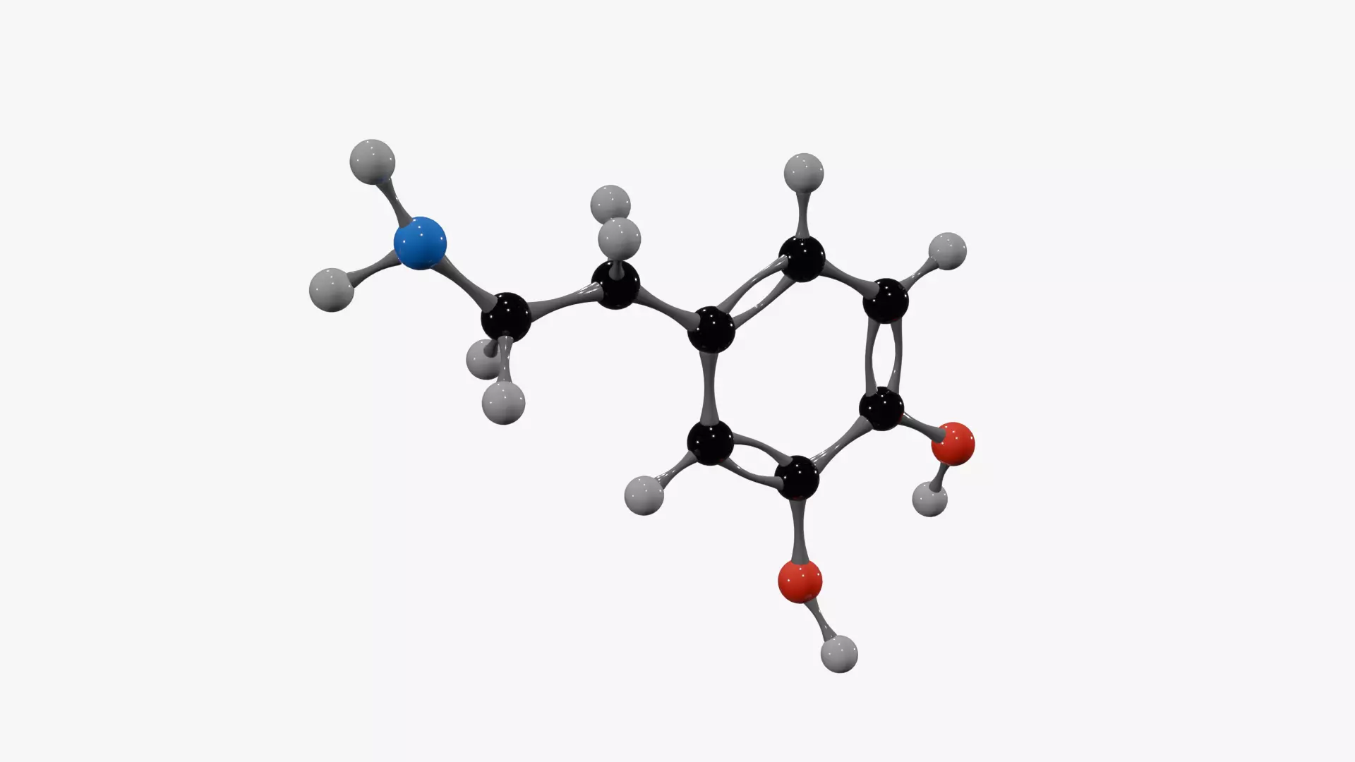 Dopamine Molecule Low-poly 3D model_4