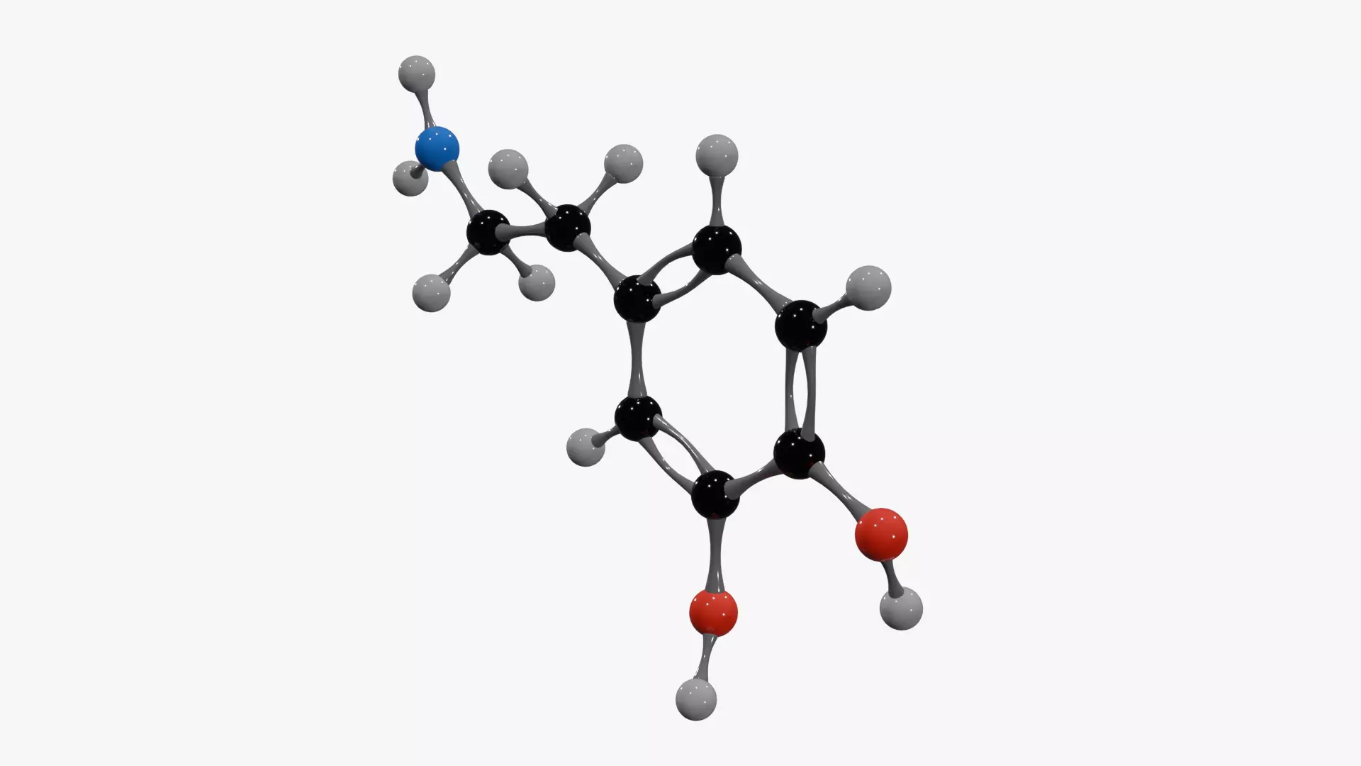 Dopamine Molecule Low-poly 3D model_5