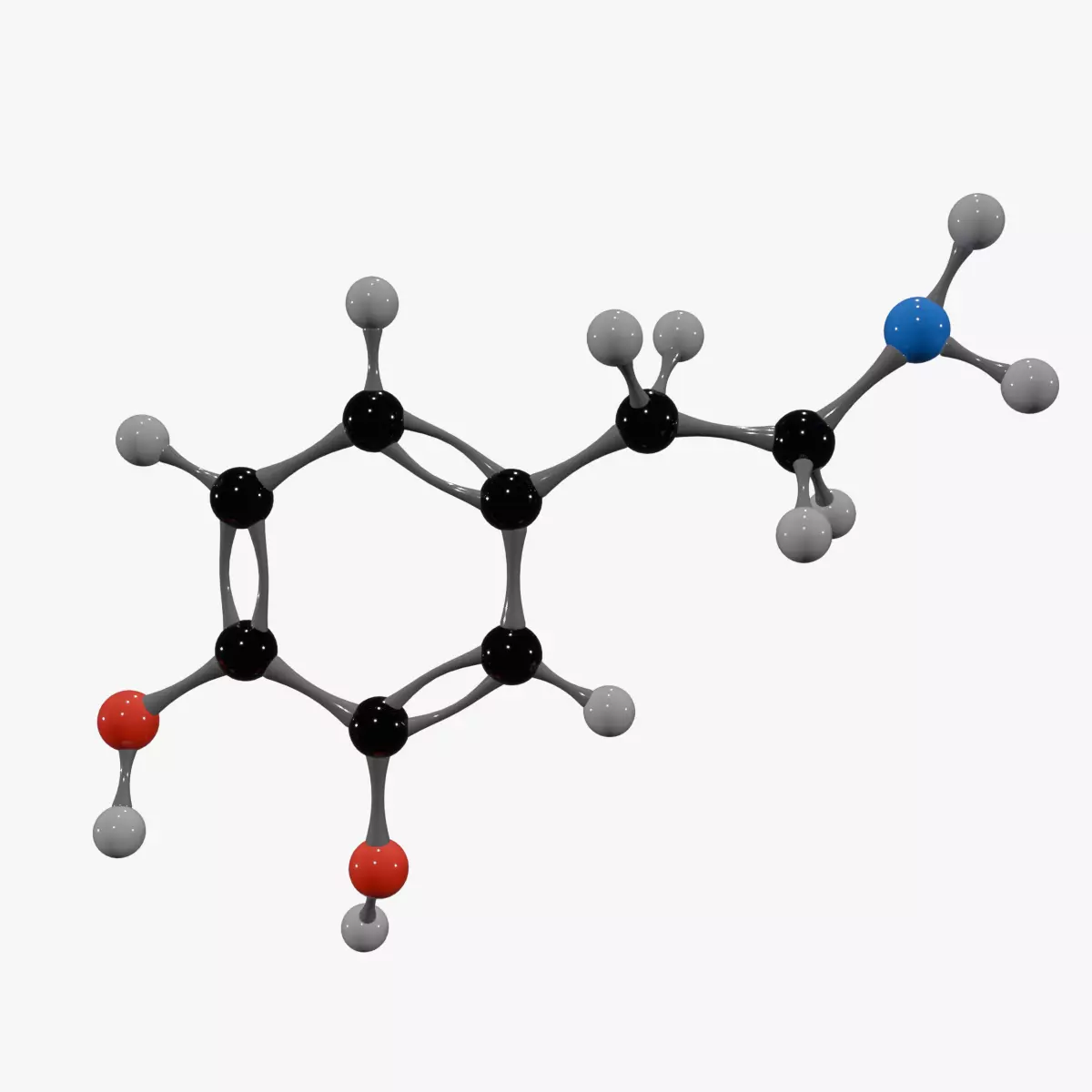 Dopamine Molecule Low-poly 3D model_0