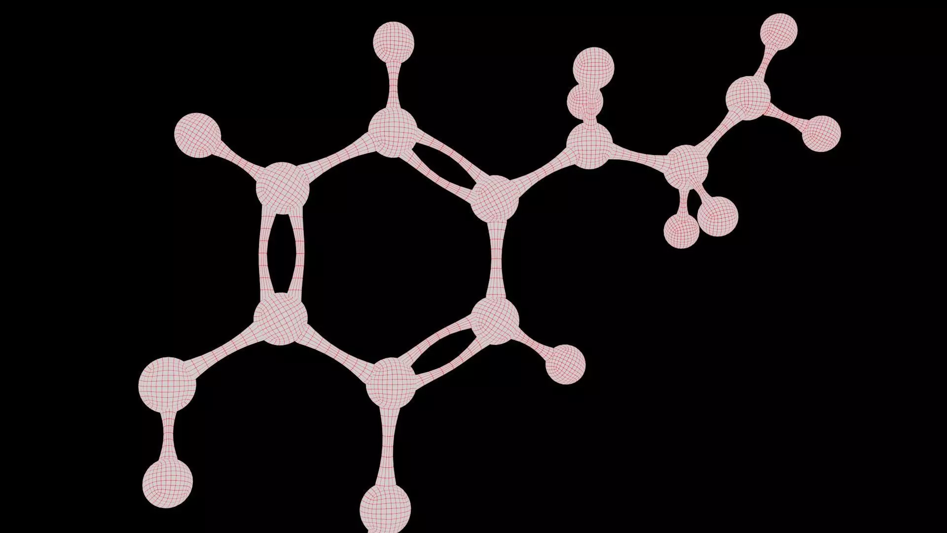 Dopamine Molecule Low-poly 3D model_9