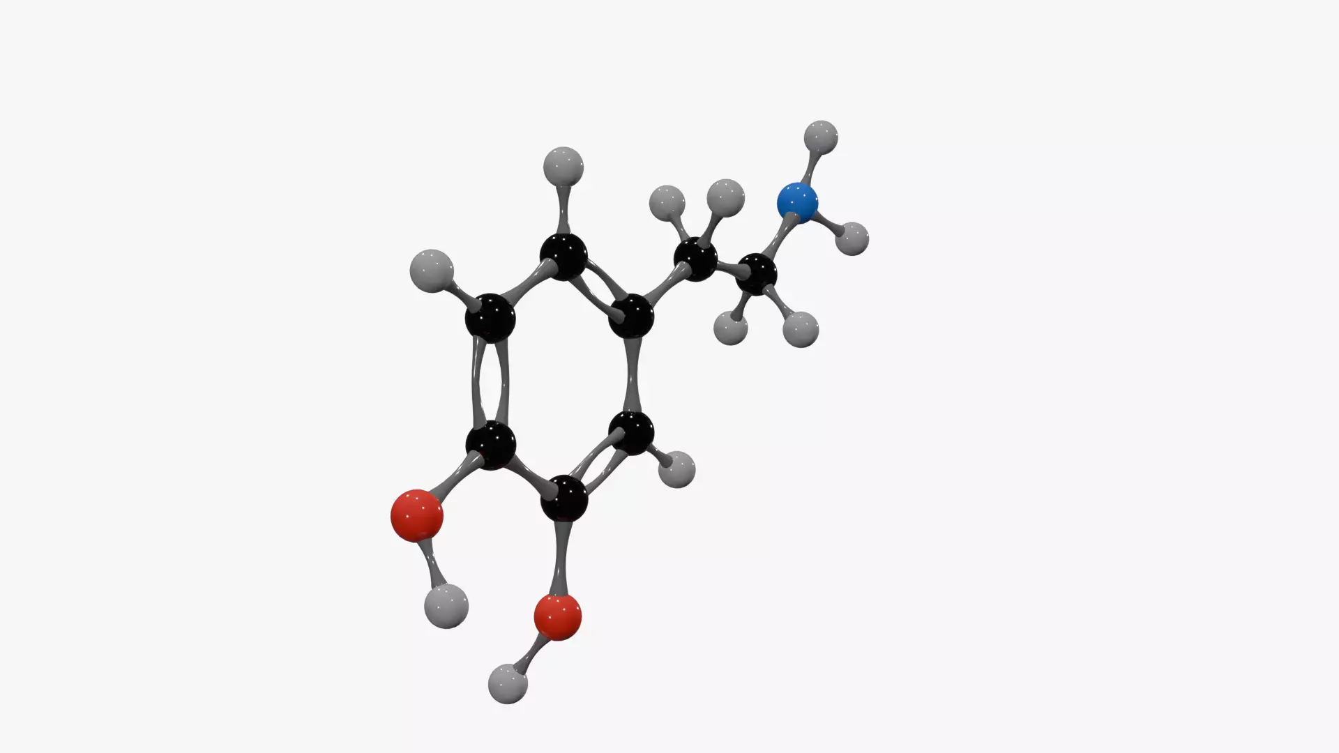Dopamine Molecule Low-poly 3D model_3
