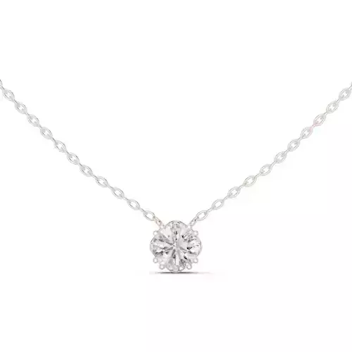 Solitaire Round Diamond Pendant Woman Necklace 3dm STL Video