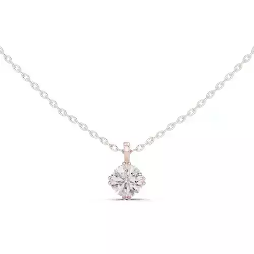 Solitaire Round Diamond Double Claw Prong Pendant 3dm STL Video