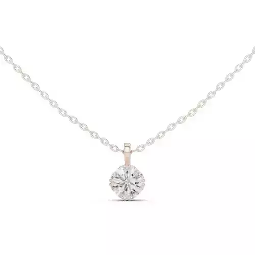 Solitaire Round  Diamond Pendant Woman Necklace 3dm STL Video