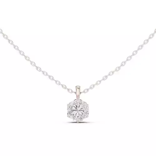 Solitaire Round Diamond Six Prong Pendant Woman 3dm STL Video 3D print model