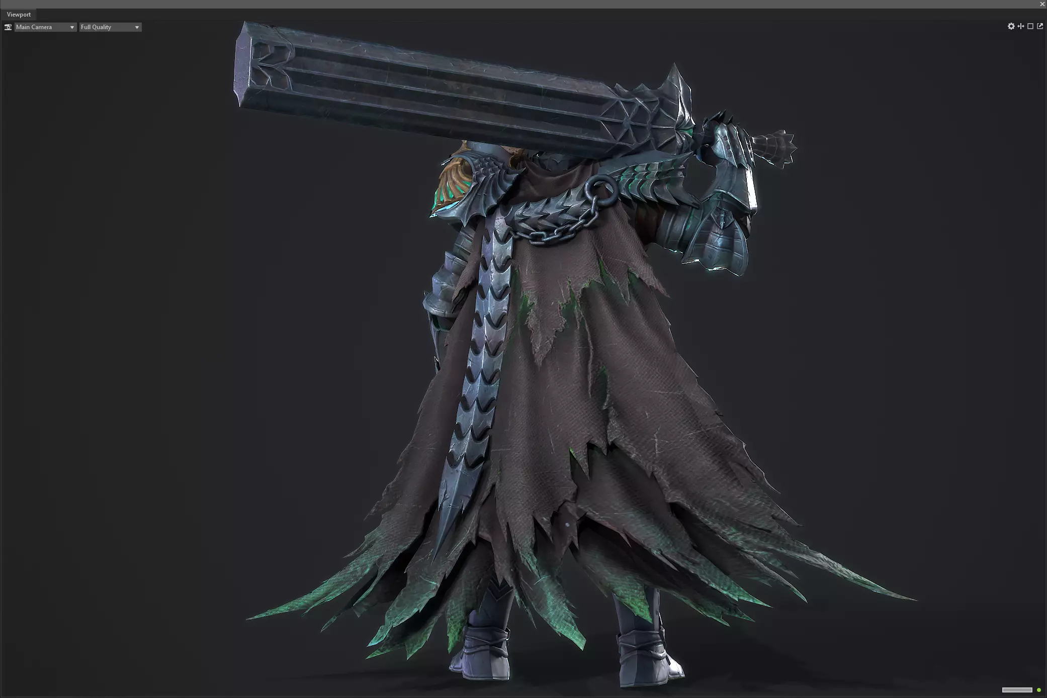 Necromancer sword warrior Low-poly 3D model_11