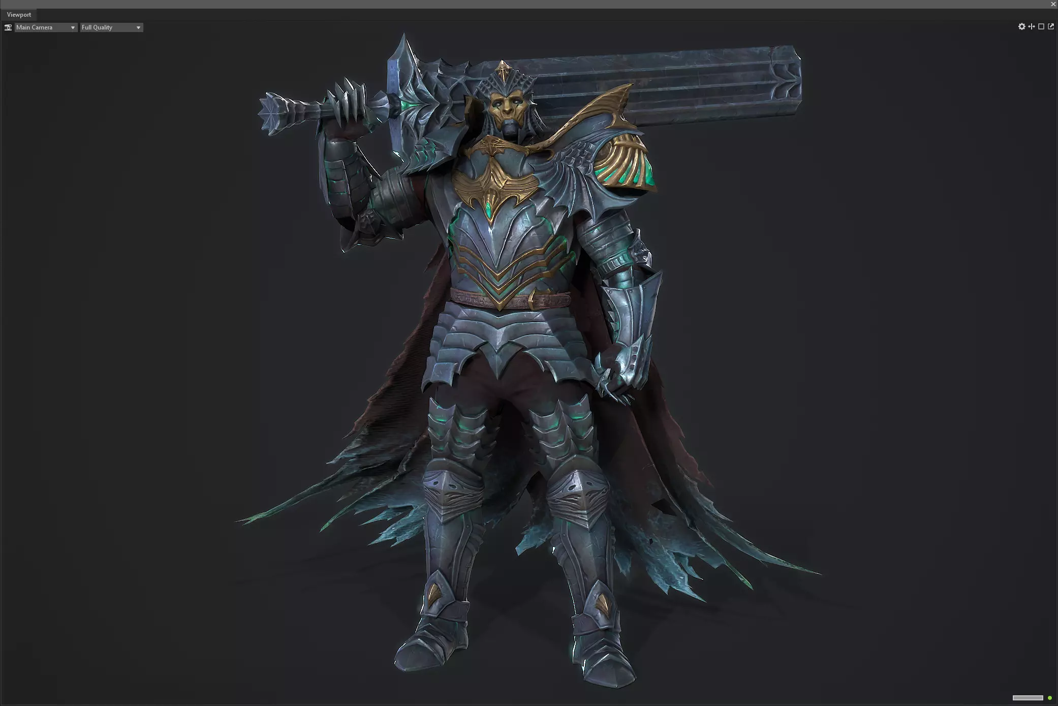 Necromancer sword warrior Low-poly 3D model_14
