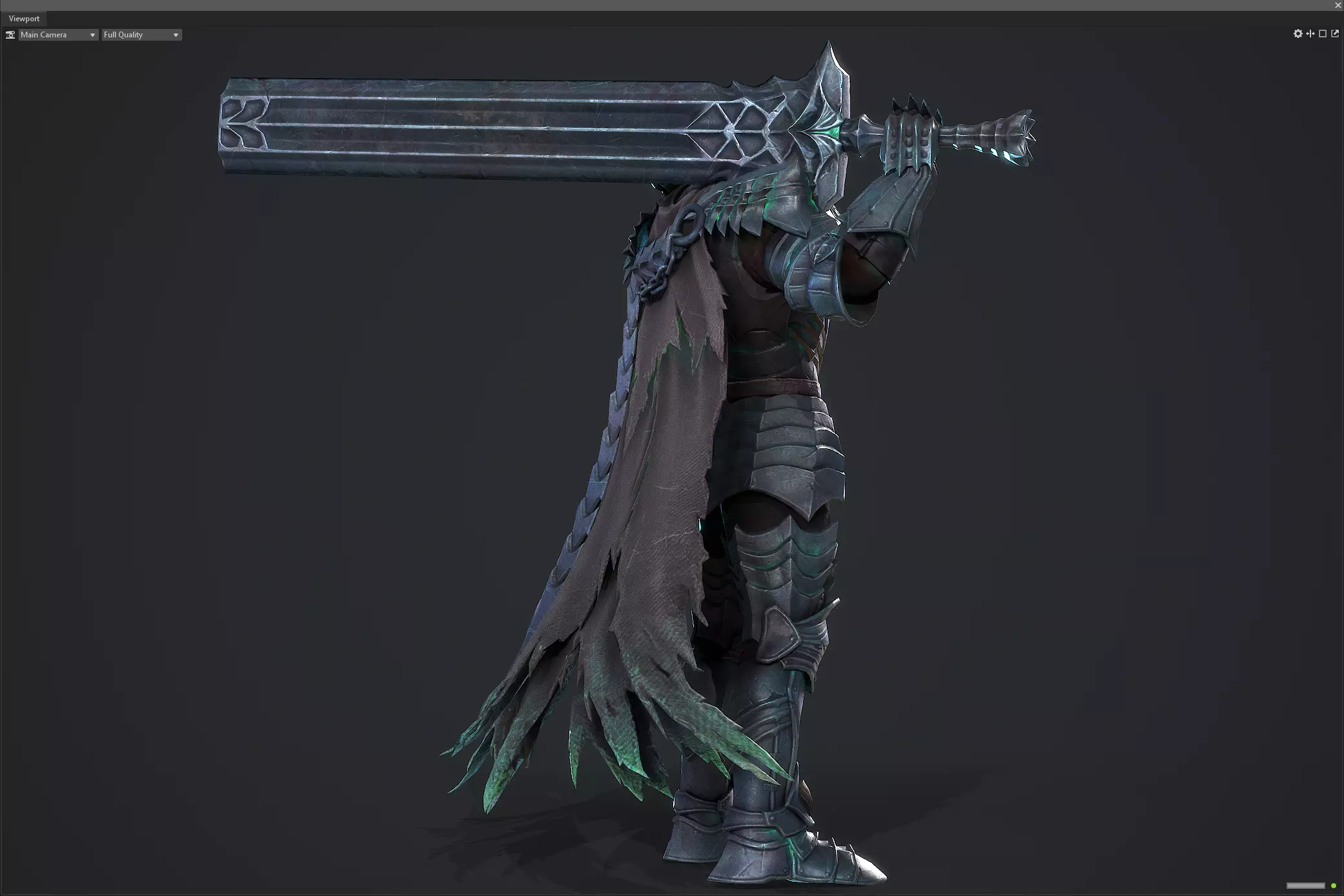 Necromancer sword warrior Low-poly 3D model_10