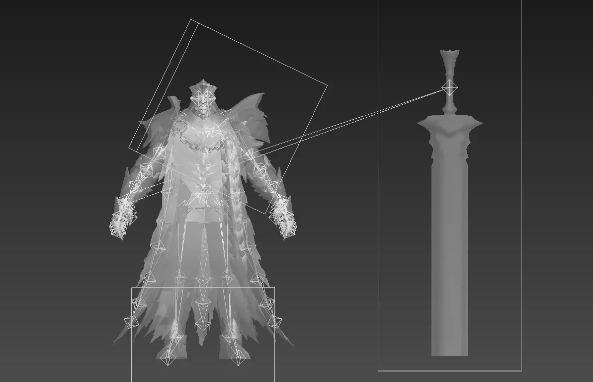 Necromancer sword warrior Low-poly 3D model_24