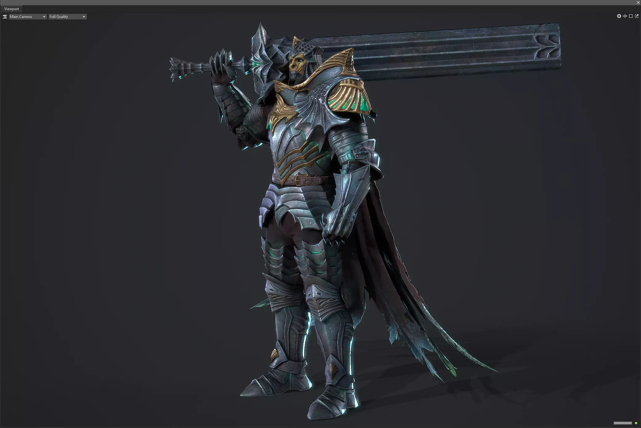 Necromancer sword warrior Low-poly 3D model_13