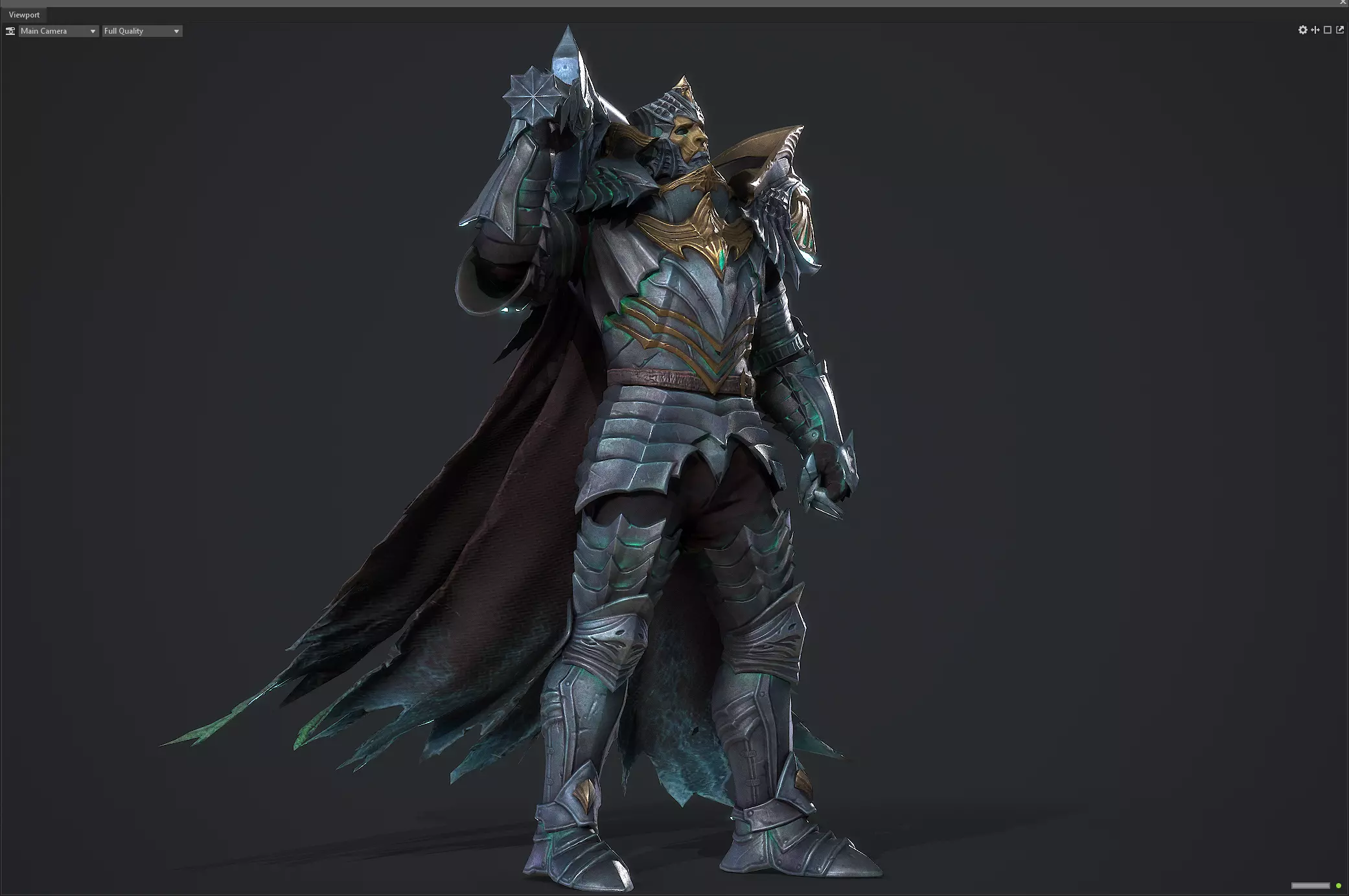 Necromancer sword warrior Low-poly 3D model_8