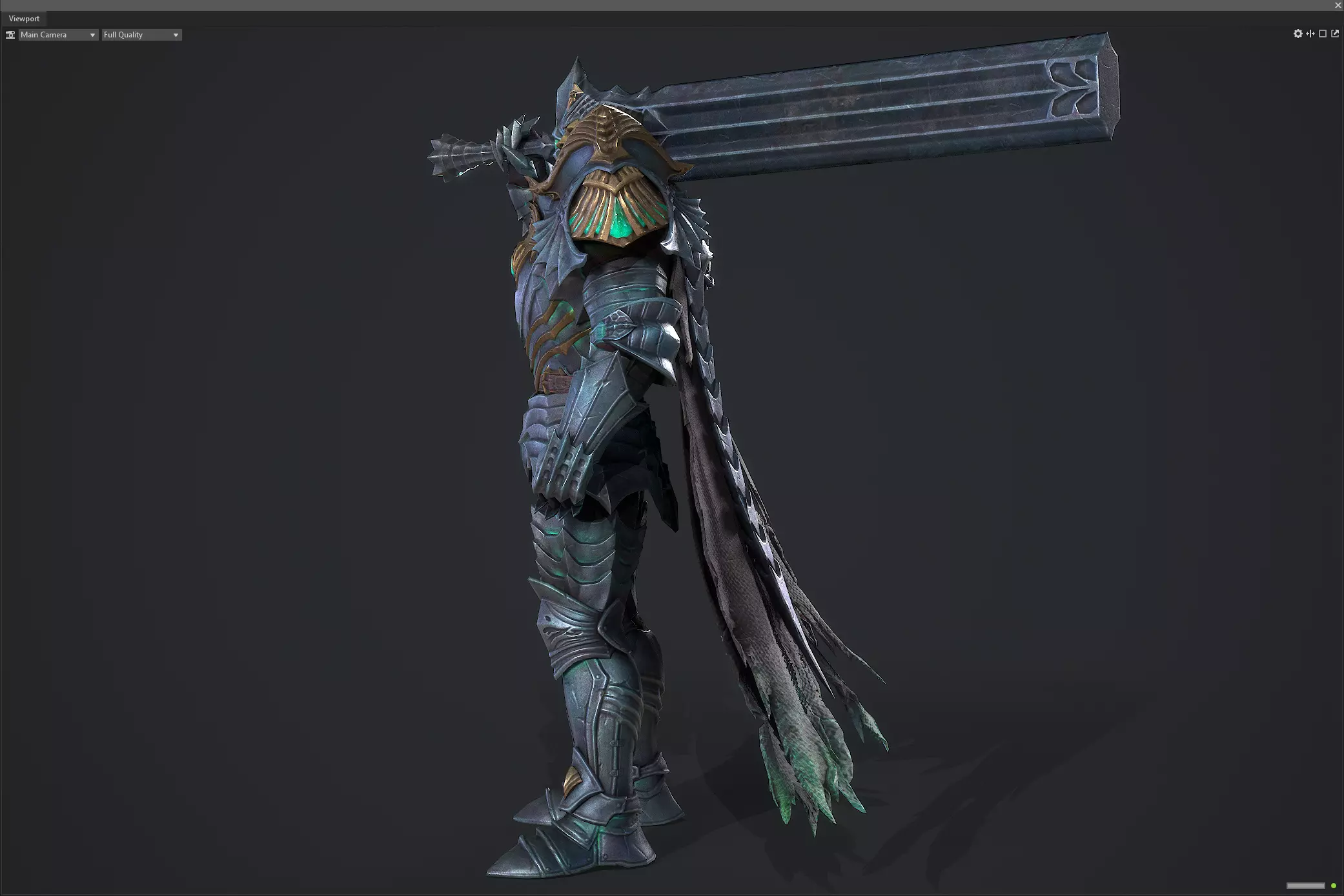 Necromancer sword warrior Low-poly 3D model_3