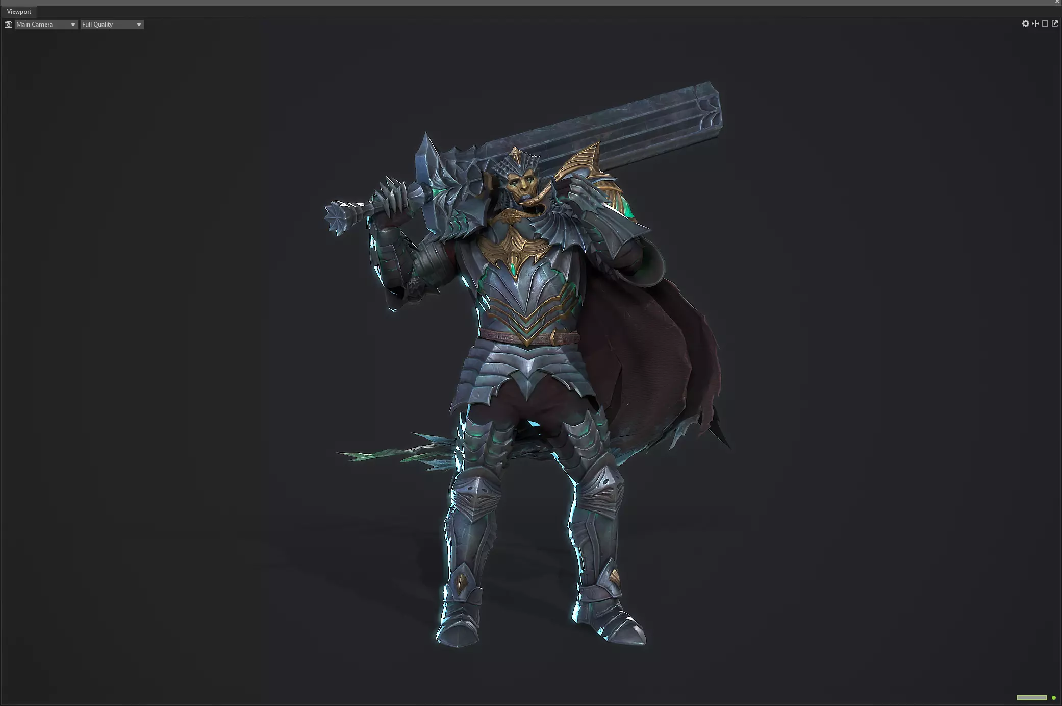 Necromancer sword warrior Low-poly 3D model_25