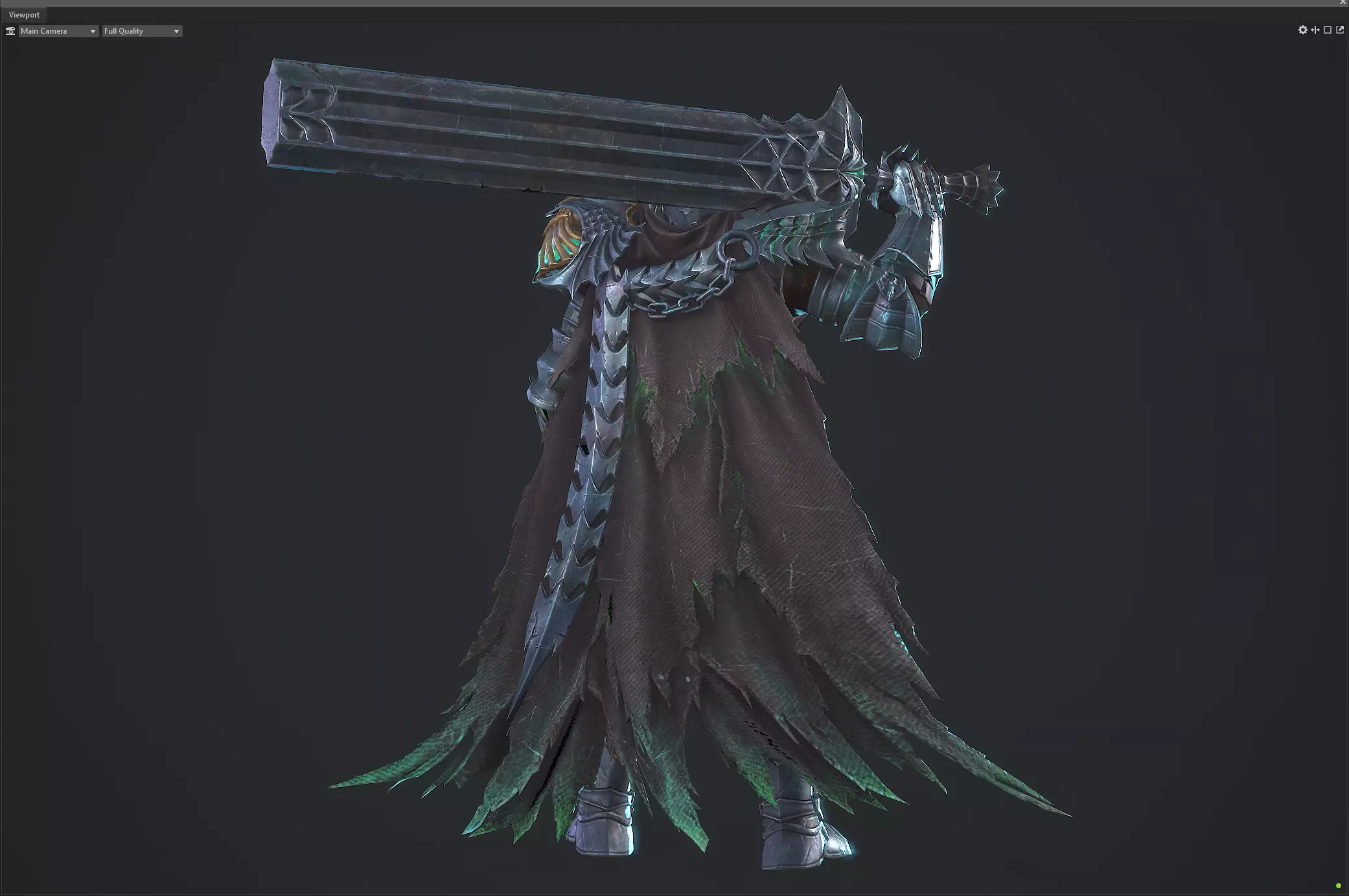 Necromancer sword warrior Low-poly 3D model_15