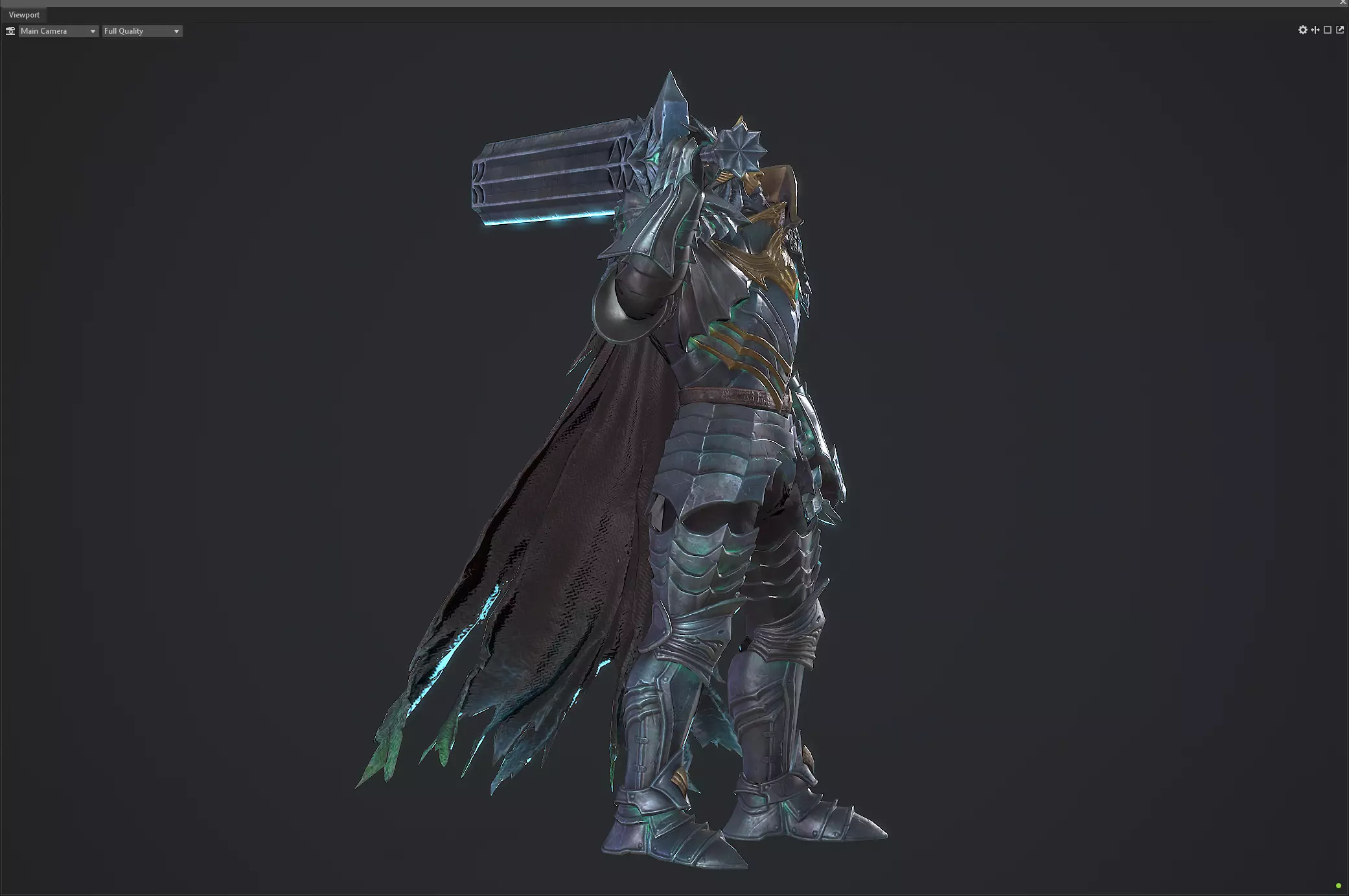 Necromancer sword warrior Low-poly 3D model_12
