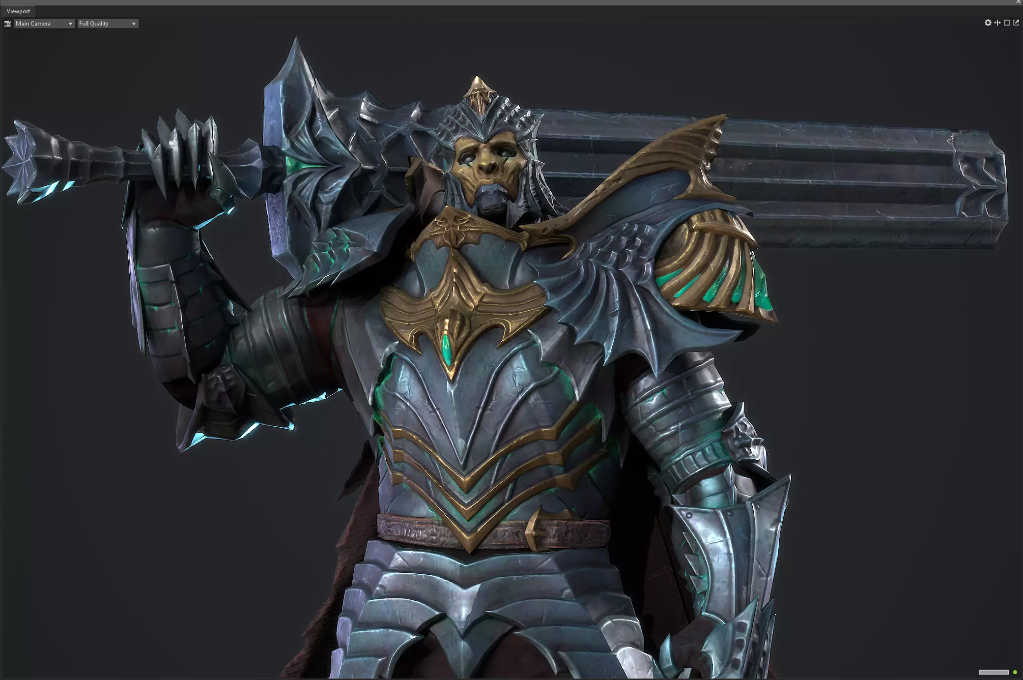 Necromancer sword warrior Low-poly 3D model_0