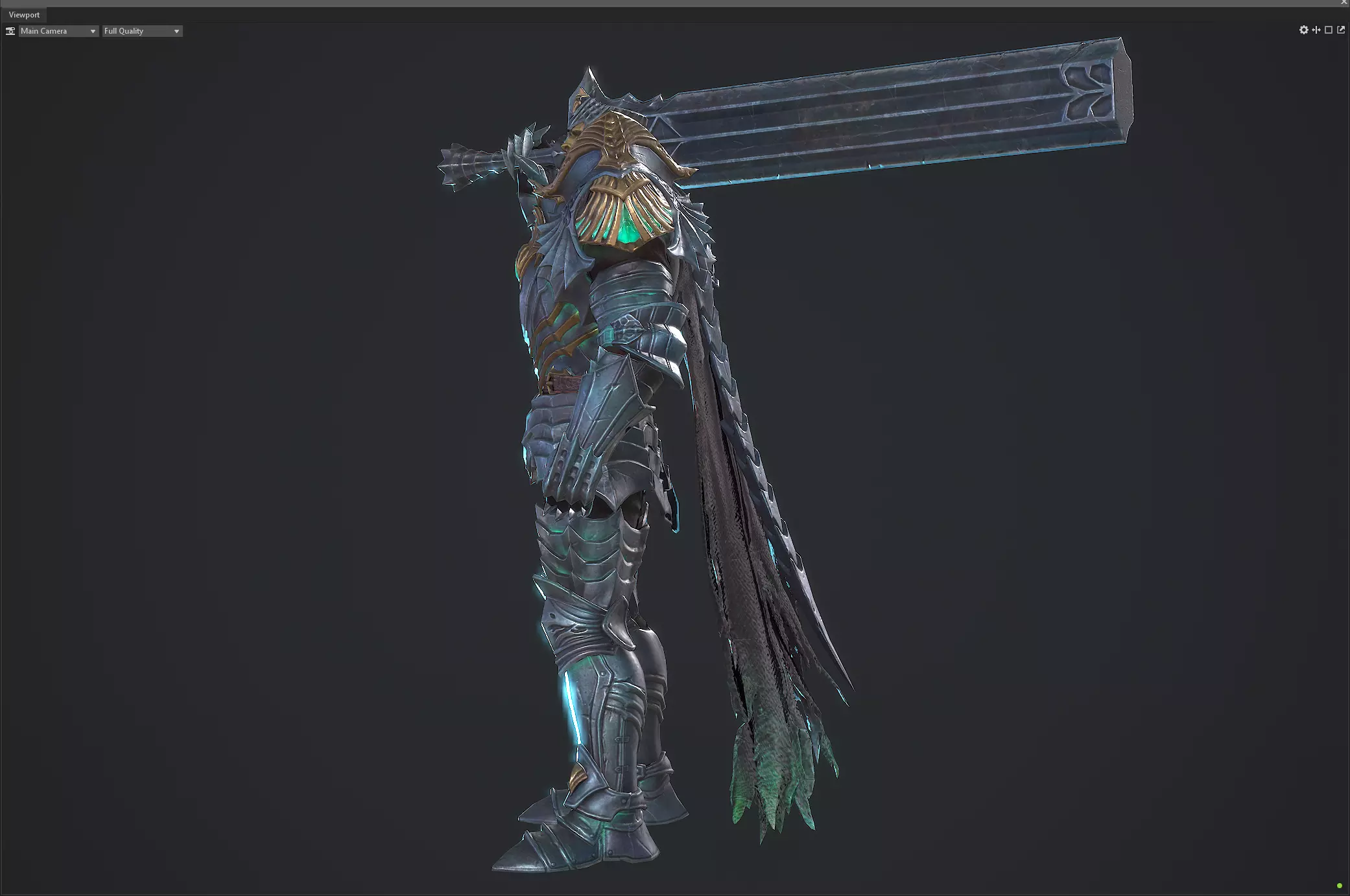 Necromancer sword warrior Low-poly 3D model_23