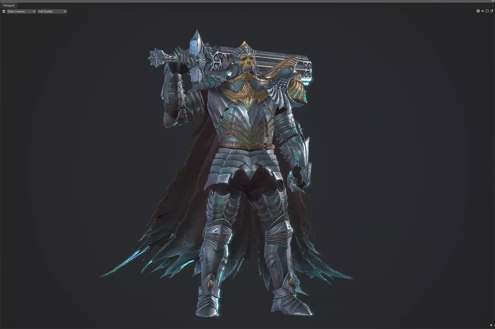 Necromancer sword warrior Low-poly 3D model_7