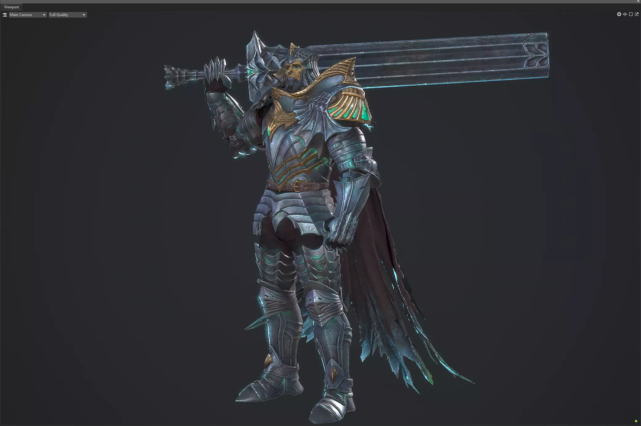 Necromancer sword warrior Low-poly 3D model_26