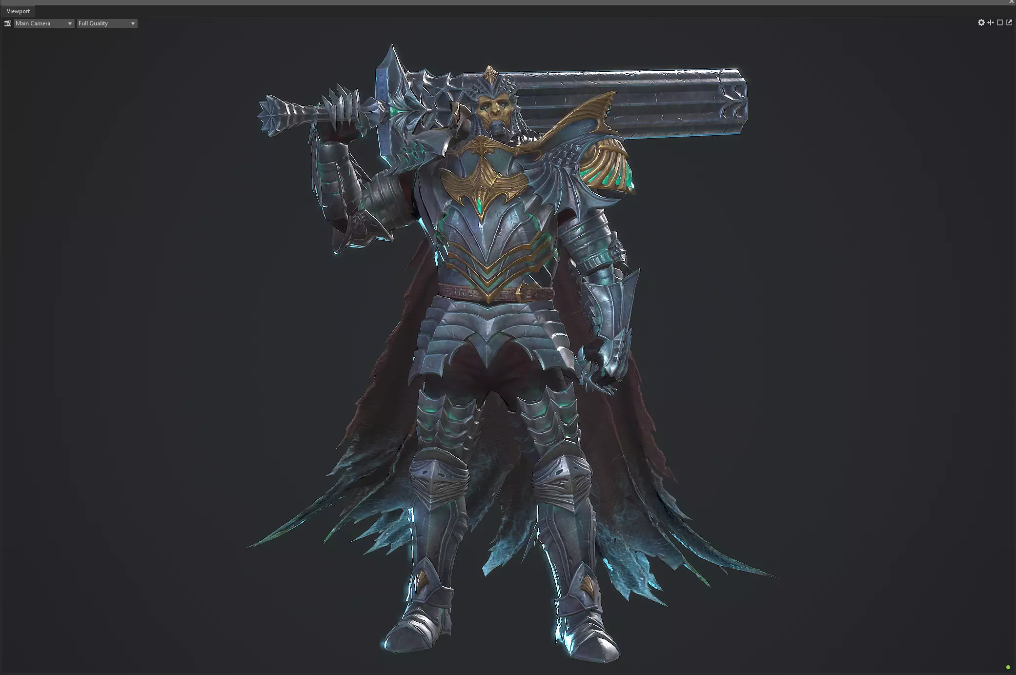 Necromancer sword warrior Low-poly 3D model_27